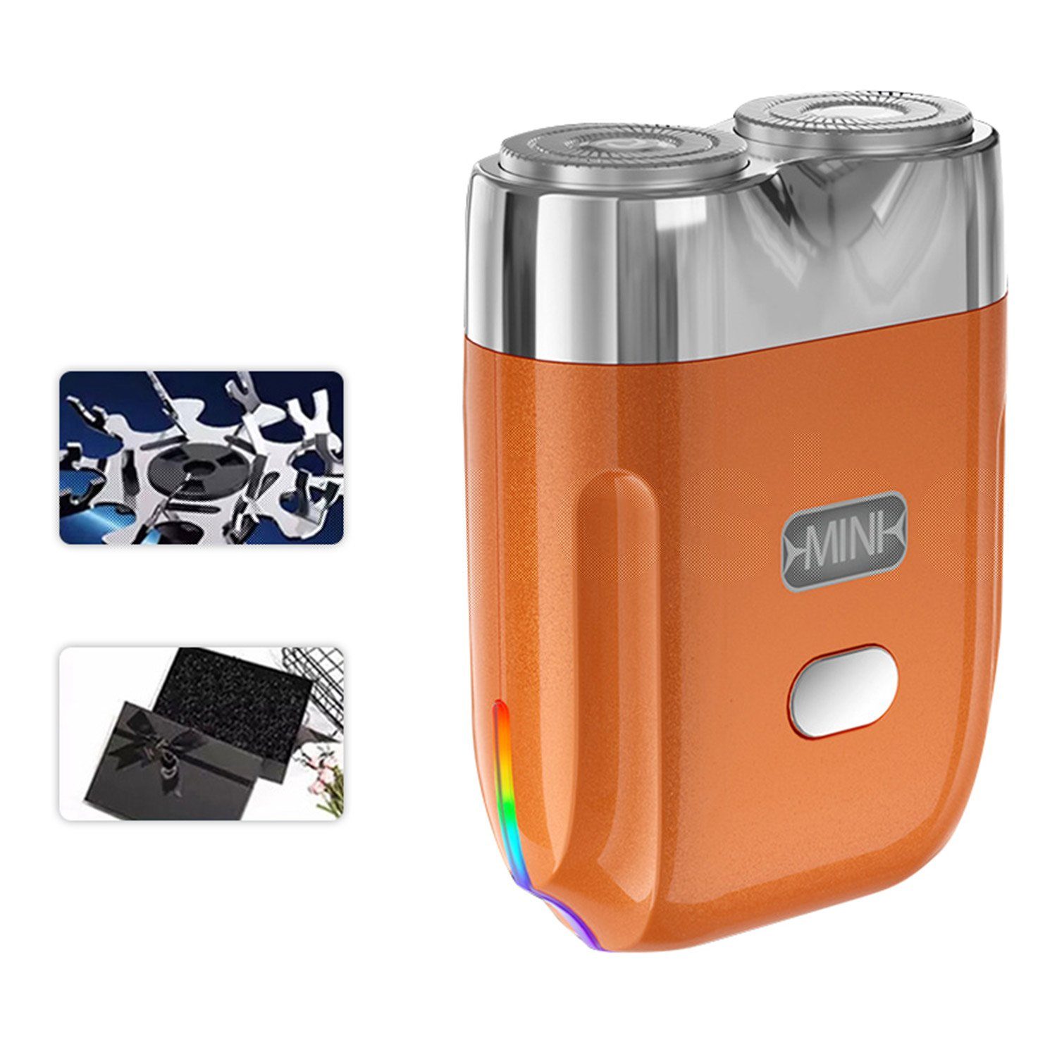 MAGICSHE Elektrorasierer Tragbarer Reiserasierer,Wet&Dry,USB-Aufladung, elektrischer Rasierer orange