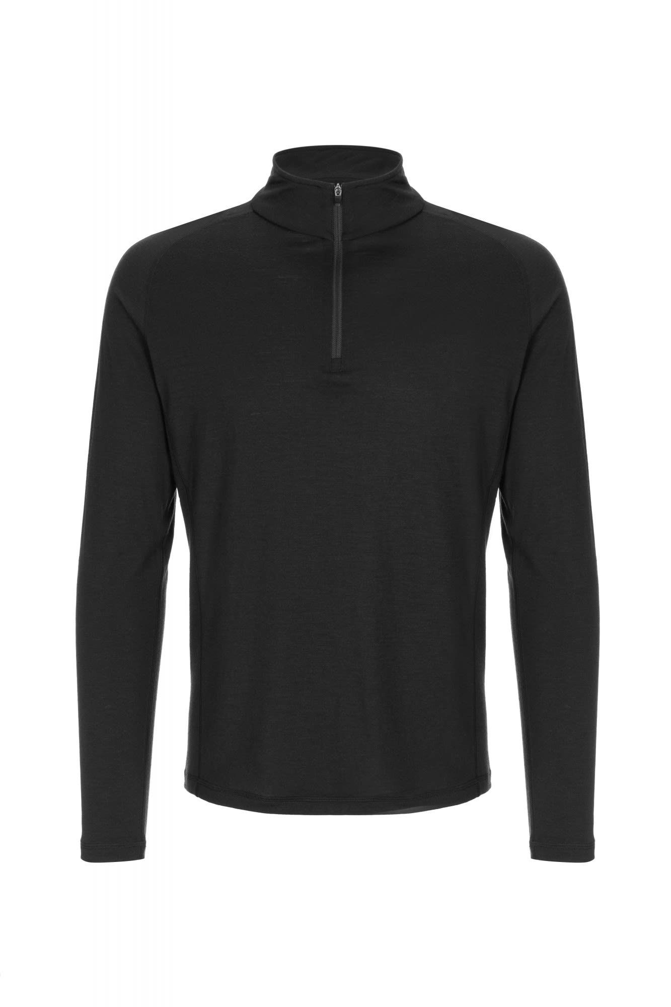 SUPER.NATURAL Langarmshirt Super.natural Schwarz 1/4 Zip M Herren 230 Base