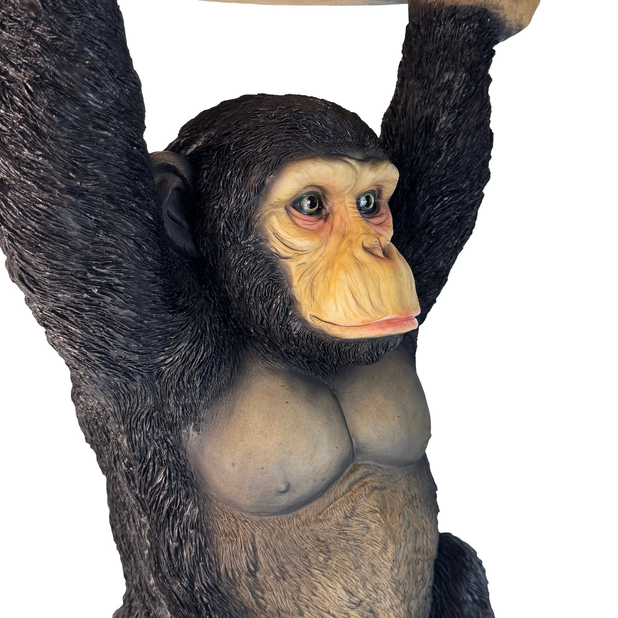 Online-Fuchs Beistelltisch Affe mit runder Baumscheibe in Holz Optik - Outdoor geeignet! (53 cm hoch, Deko Figuren), als Nachttisch, Sofatisch oder Gartentisch  – Bild 5 von 5