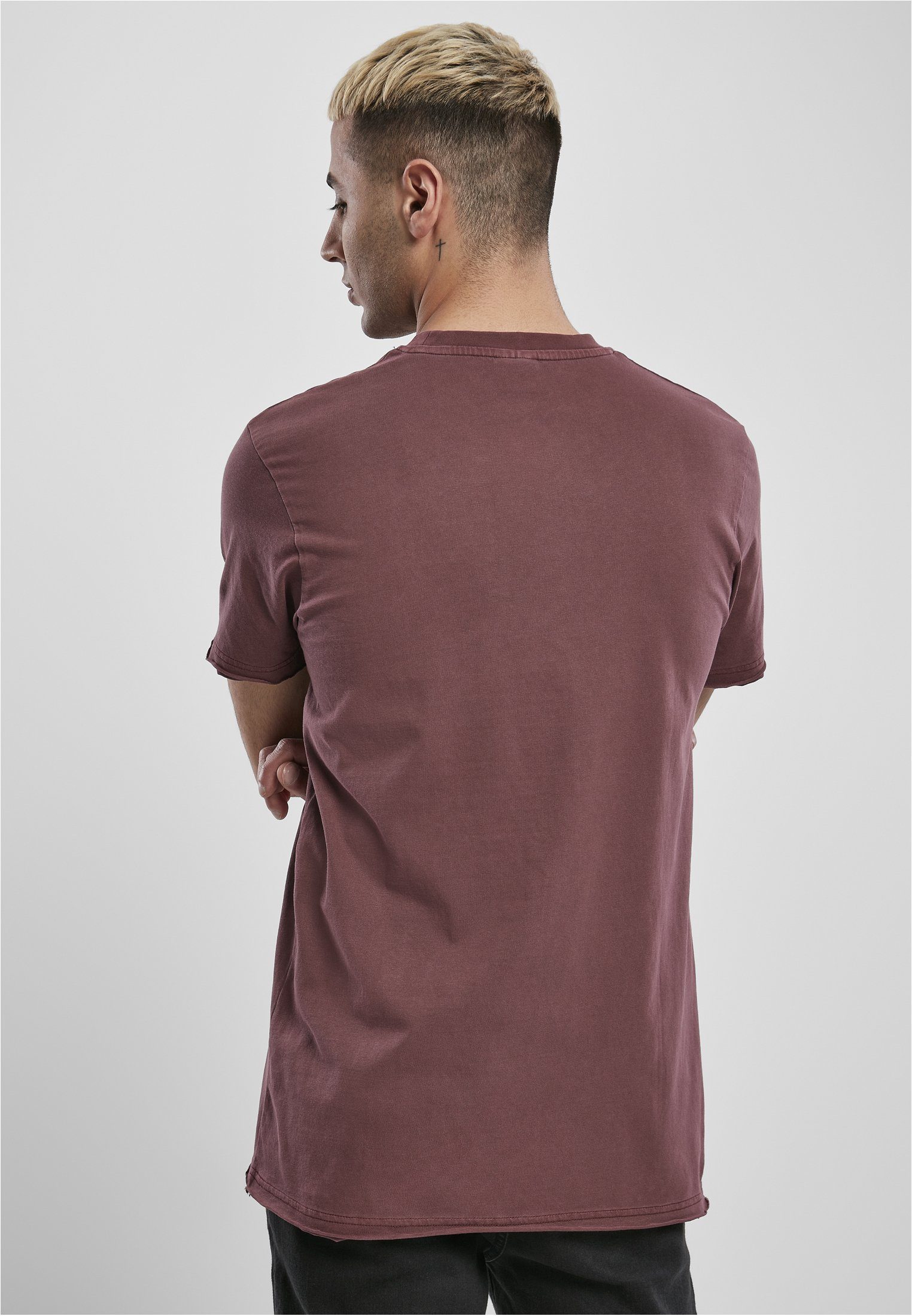 CLASSICS Tee (1-tlg) cherry Pigment Herren Edge URBAN Dyed T-Shirt Basic Open