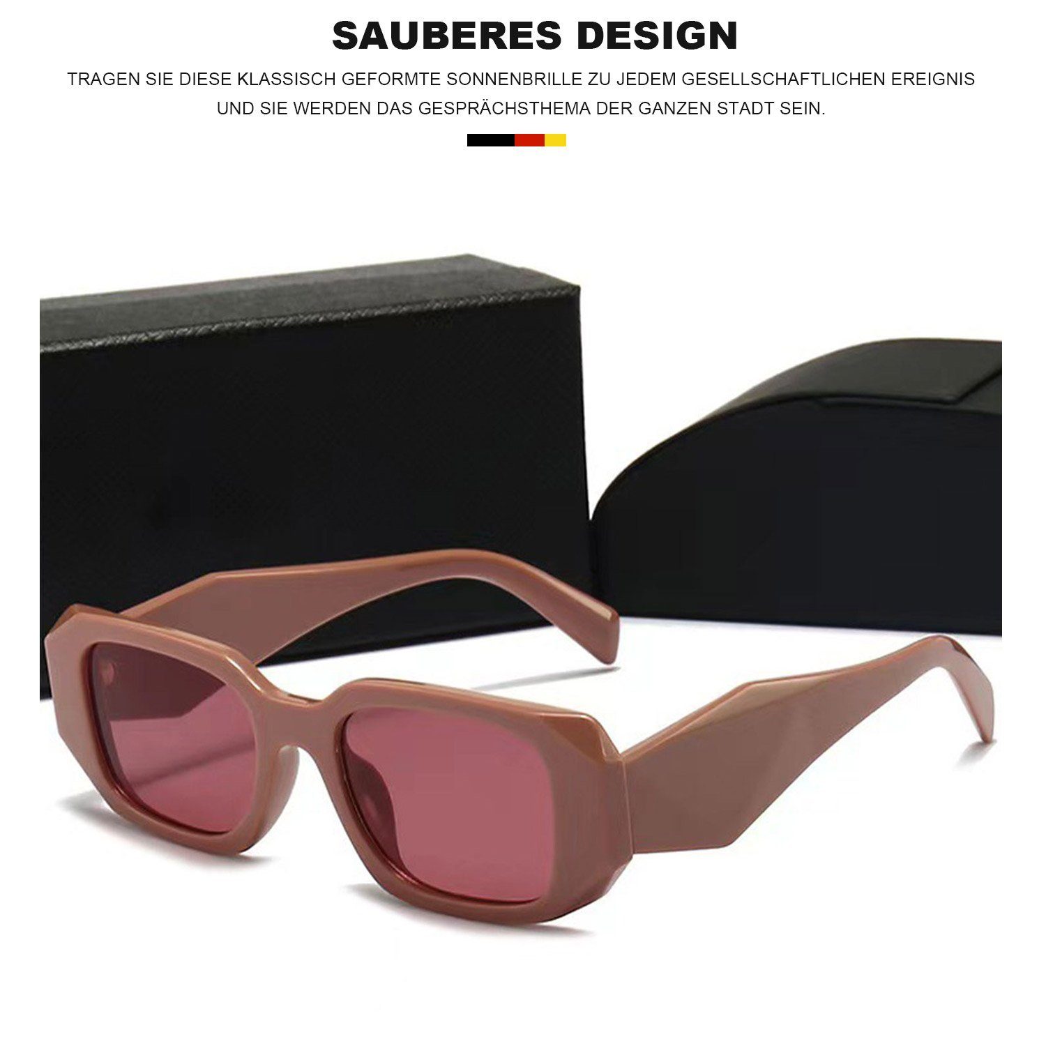 Sonnenbrille Teerahmen für Damen MAGICSHE Retro und Mode Herren Sonnenbrillen UV Sonnenbrille beständige Rechteckige