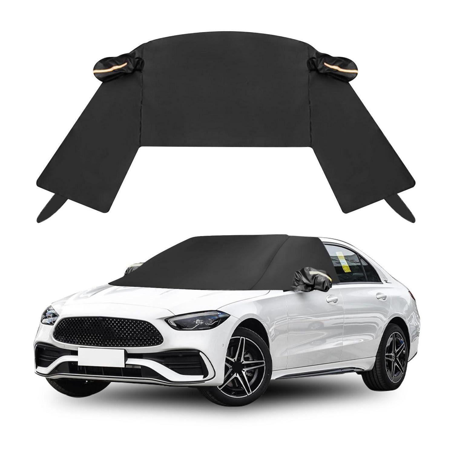 LuxusKollektion Frontscheibenabdeckung Windschutzscheibenabdeckung 600D Schnee Frost Black Sedan