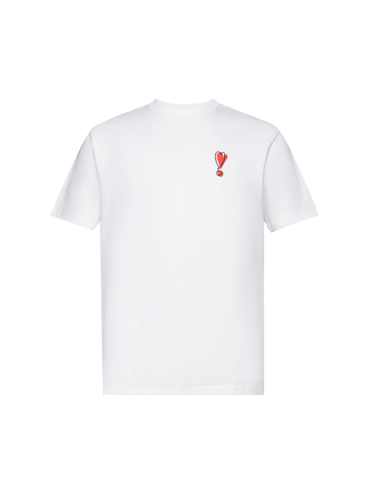 Esprit T-Shirt T-Shirt mit Herzmotiv aus nachhaltiger Baumwolle (1-tlg) WHITE