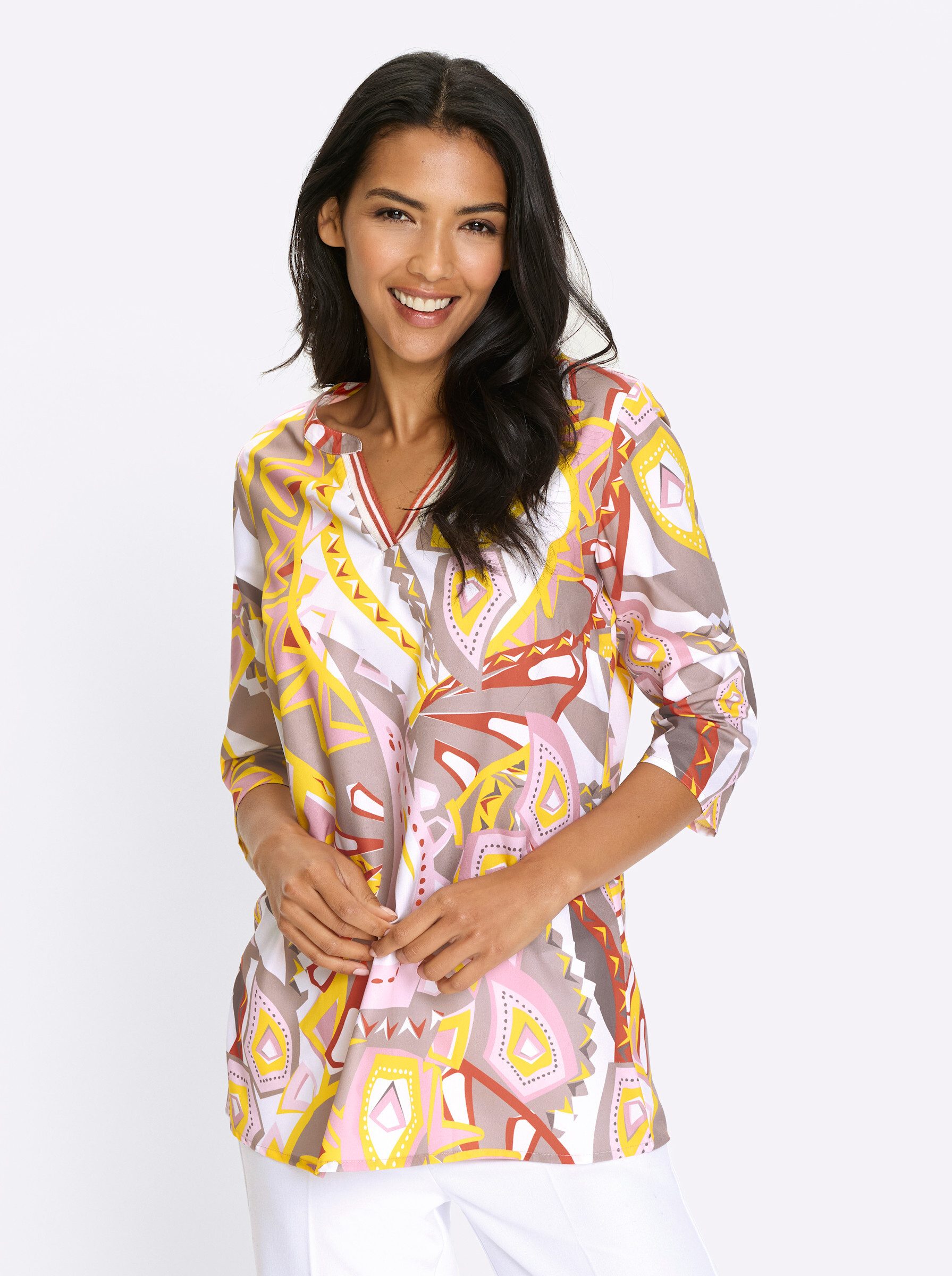 Sieh an! Klassische Bluse Longbluse