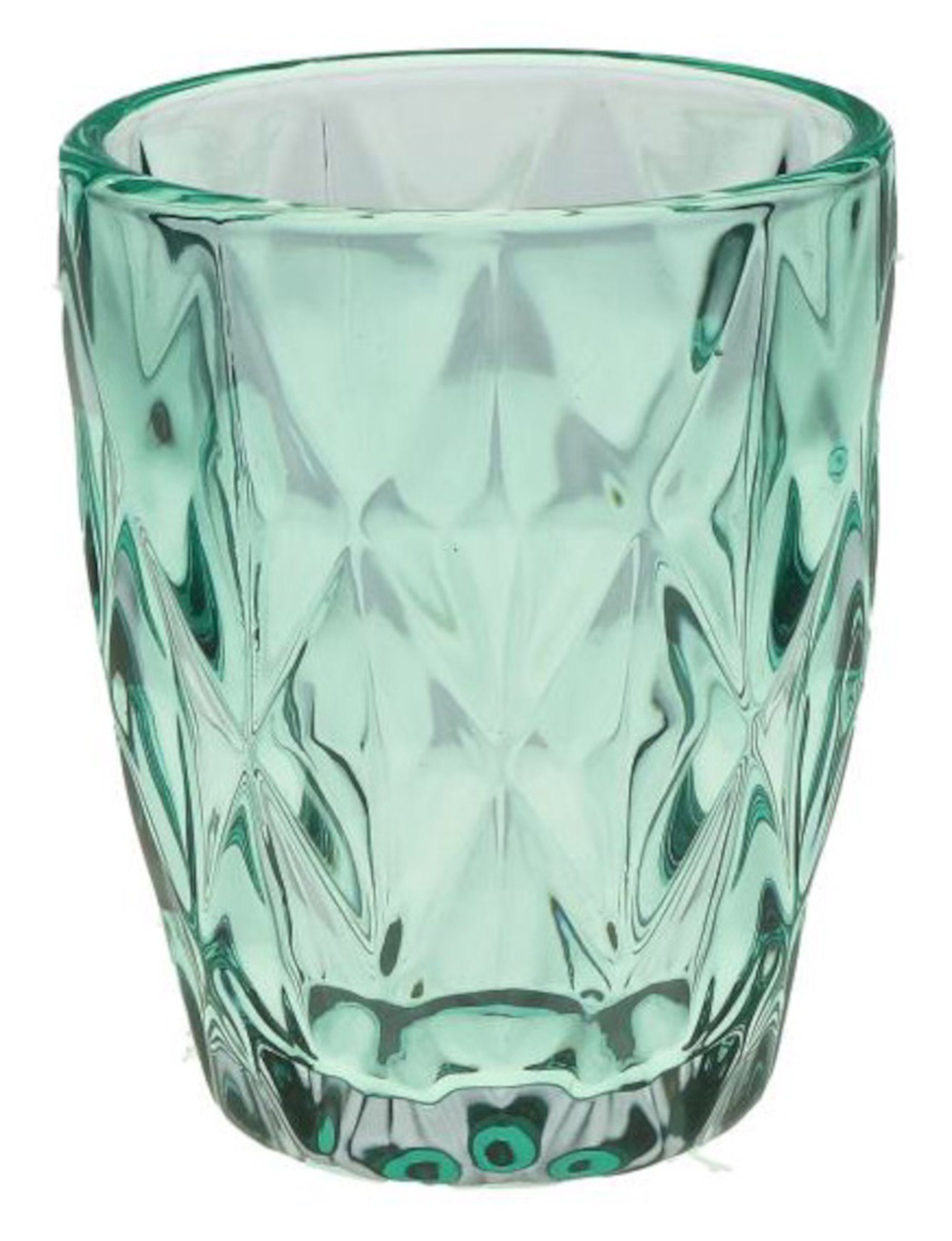 Rose & Tulpani Tumbler-Glas Wasserglas Inhalt 270ml, Glas, Tumbler 270ml in Mehrzweckglas Türkis Diamond