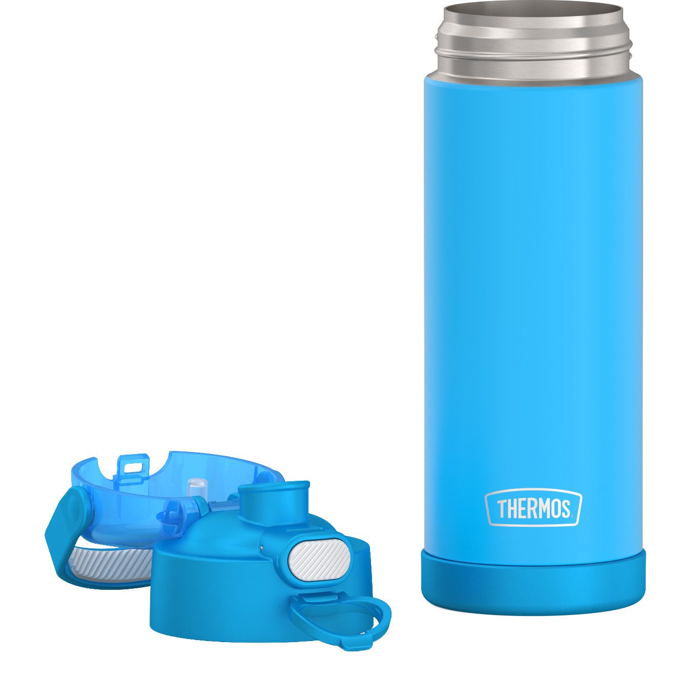 THERMOS Isolierflasche FUNTAINER Water Bottle, doppelwandiger Edelstahl, spülmaschinenfest, 0,47l, 12h kalt, mit dichschließendem Push Button Lid