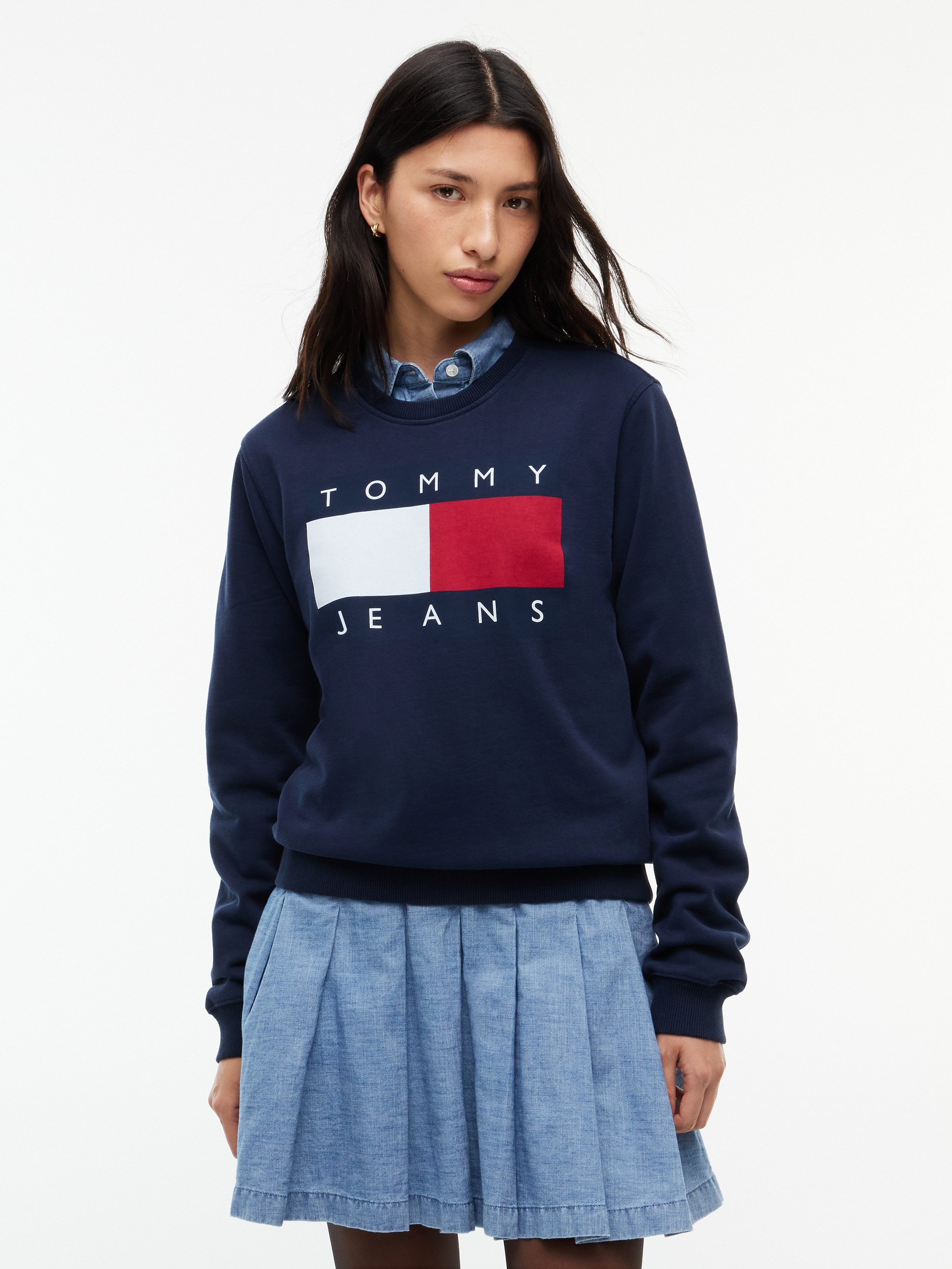 Tommy Jeans Sweatshirt TJW REG FLAG CREW Baumwolle
