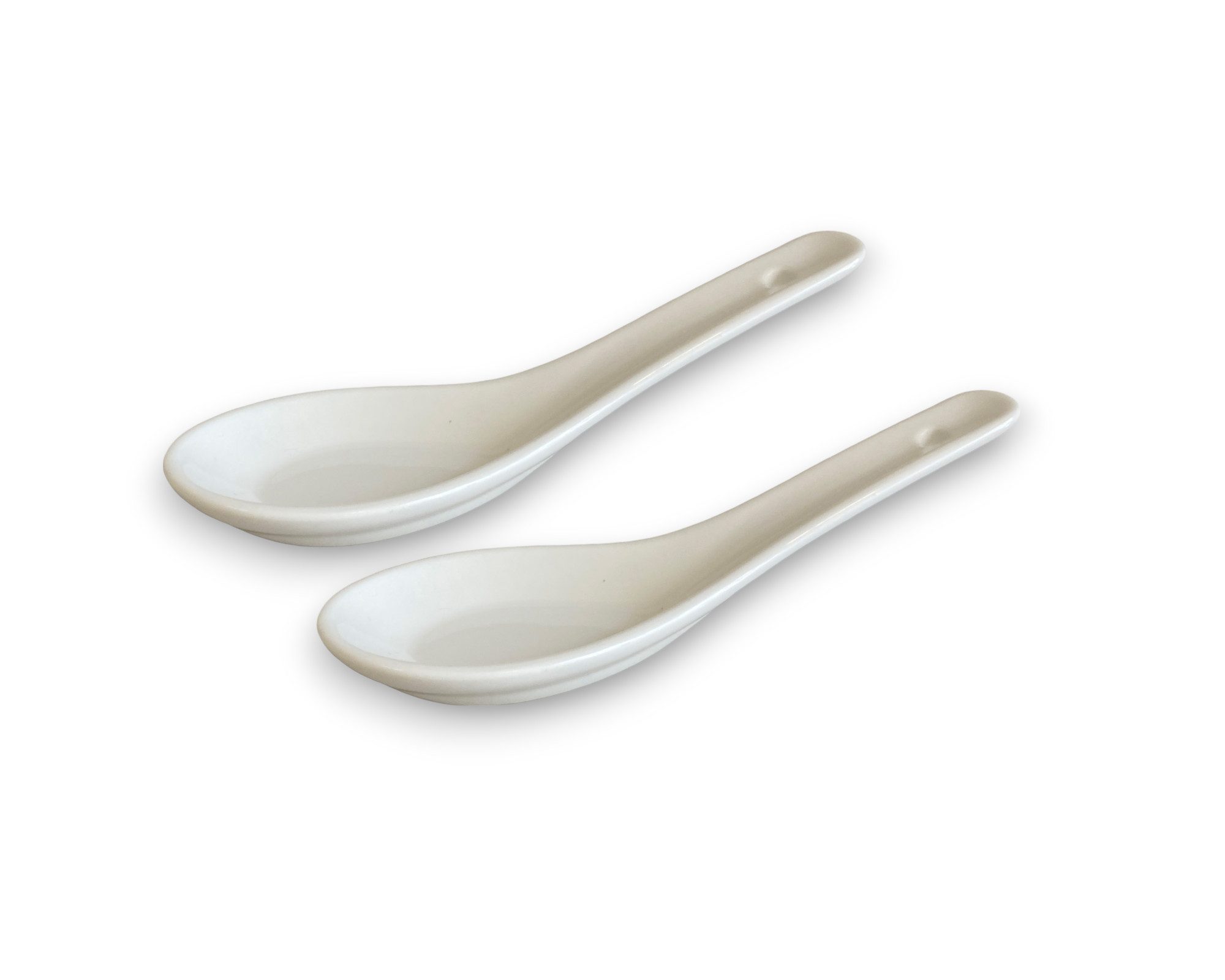 WestCraft Suppenlöffel White and black Series ASIATICA, Porzellan-Löffel-Set Asien / Ramen, 13 cm - Reis-Löffel - Suppen-Löffel, Servier-Löffel