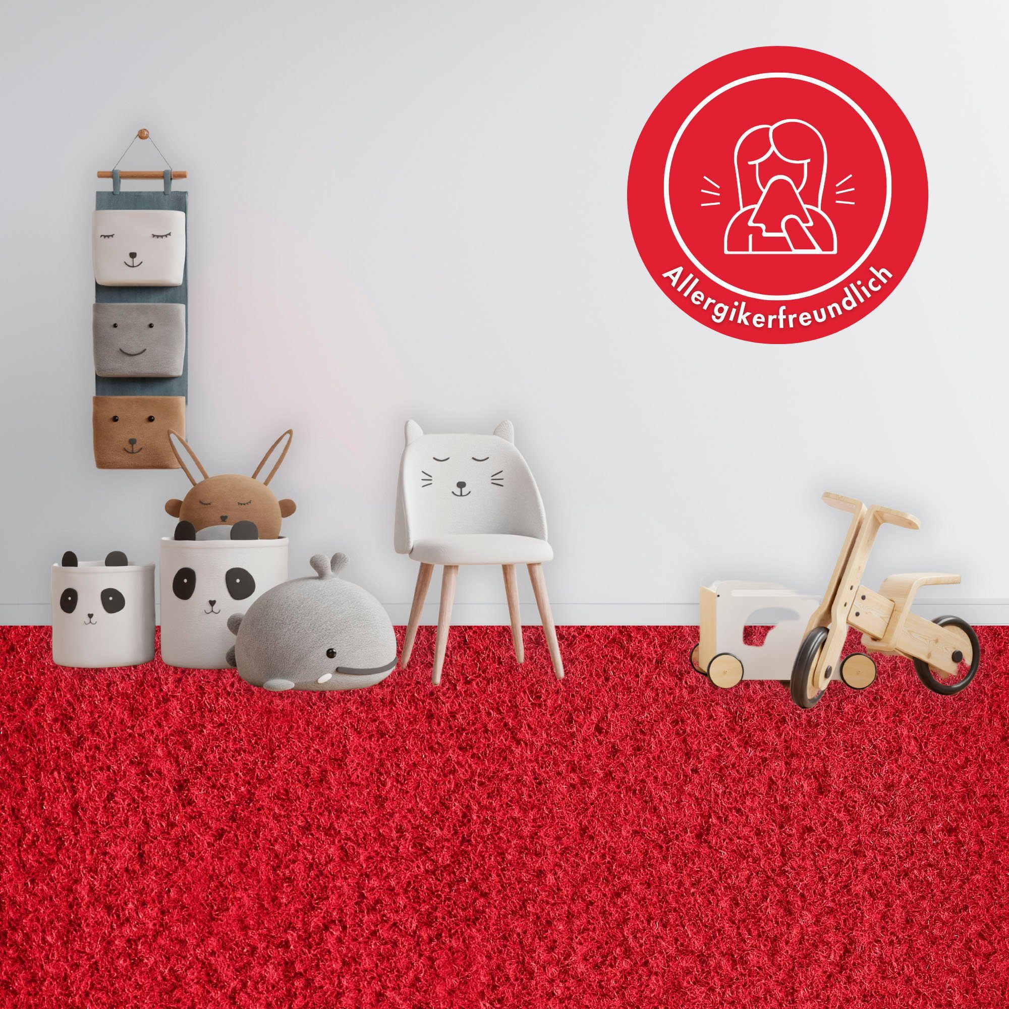 Andiamo Ковры Sina, Velours, Made in Belgium, rechteckig, Höhe: 6 mm, Uni Farben, Breite 400 cm, strapazierfähig, pflegeleicht, Wohnzimmer