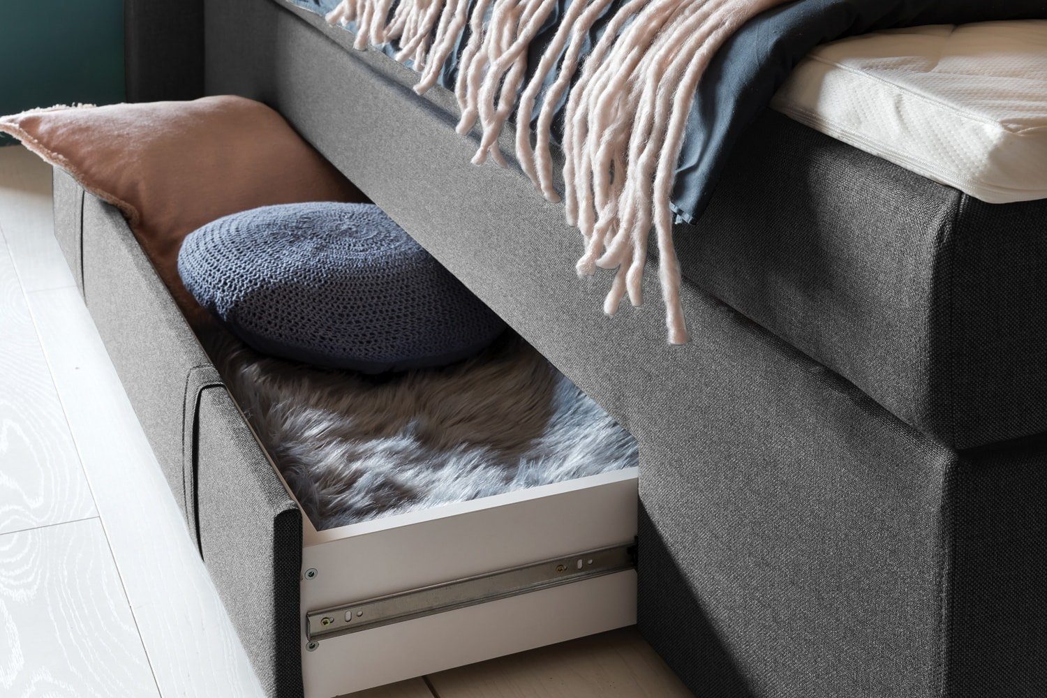 Möbelfreude Boxspringbett Boxspringbett Valina mit Bettkasten 180x200cm ... günstig online kaufen