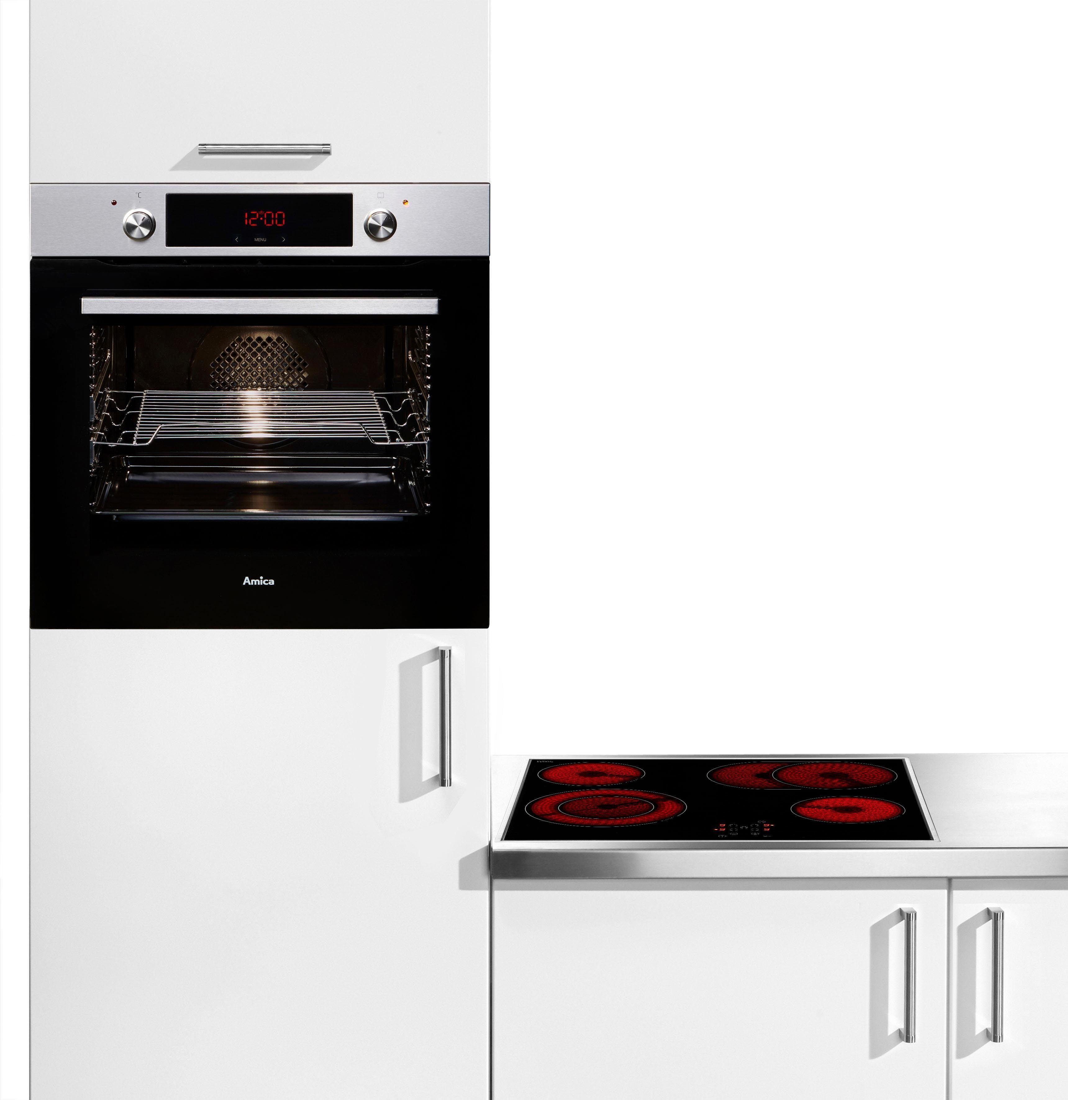 Amica Backofen-Set BOXC 954 000, mit 2-fach-Teleskopauszug, Simple Steam Reinigungsfunktion, großer Timer, Heißluft und XXL Volumen mit 77 Liter