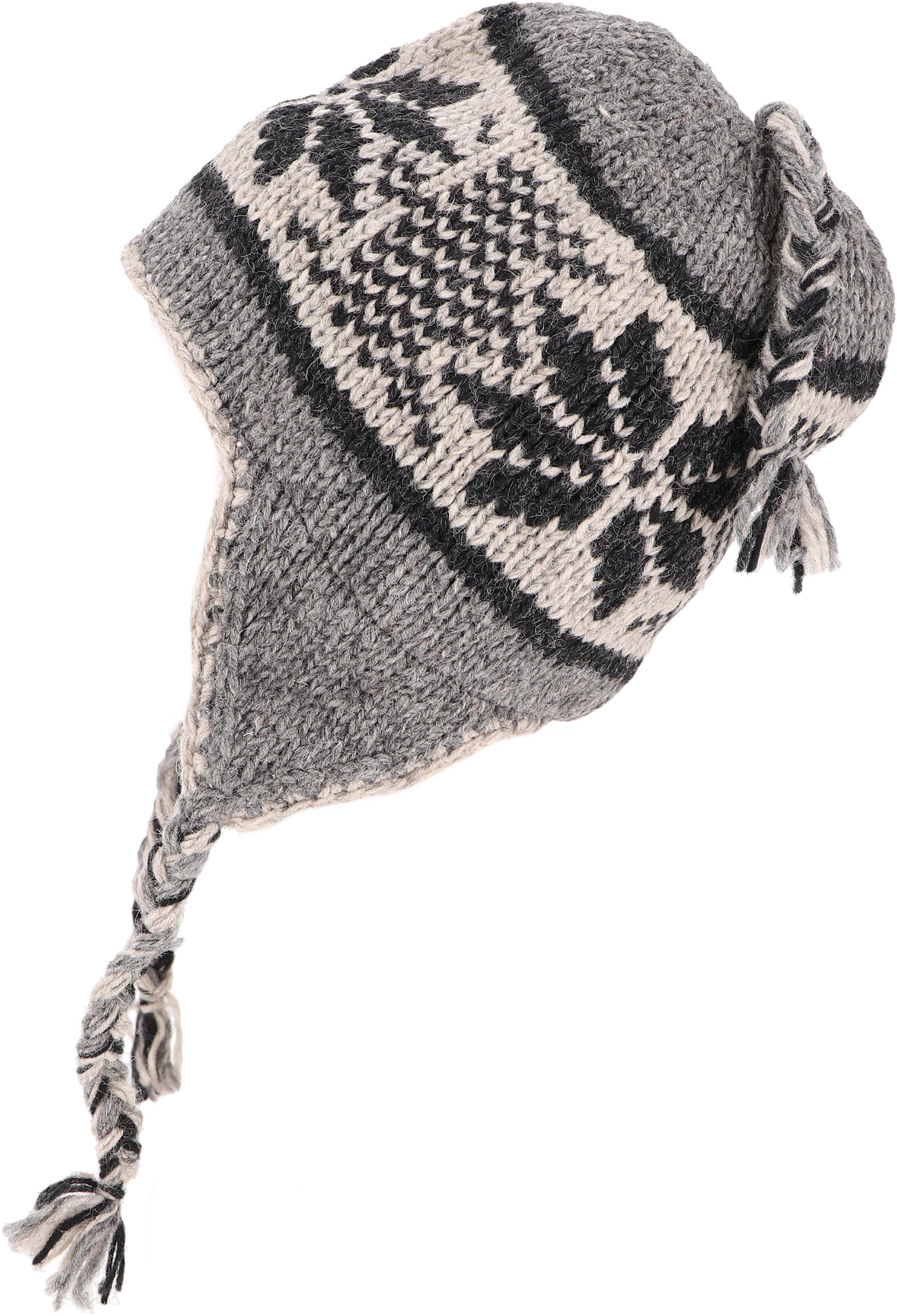 Strickmütze Wollmütze mit Ohrenklappen, Norwegermütze,..