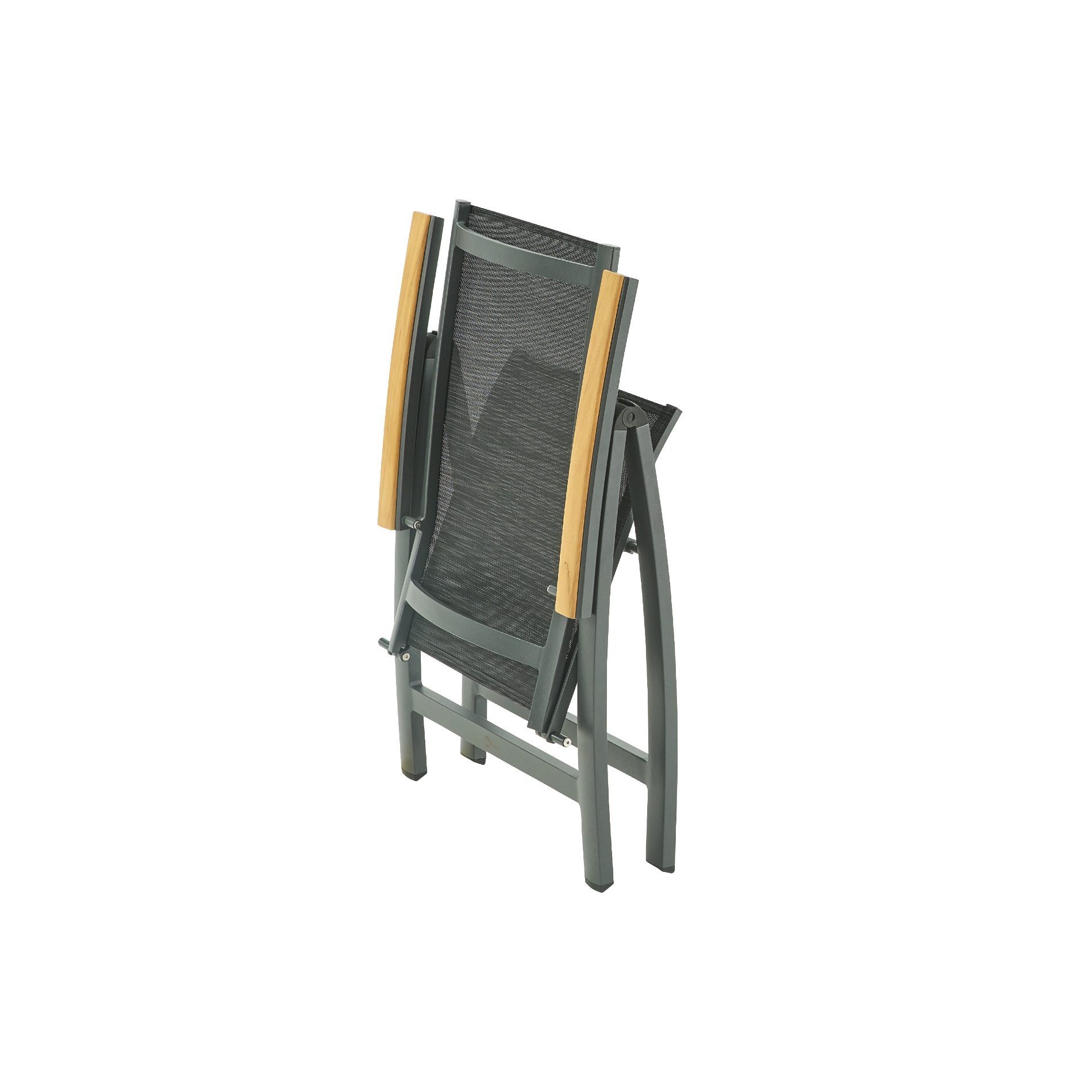 Liadomo Gartenstuhl Ricadi, klappbarer Hochlehner, Gartensessel zum Verstellen (stabiler Multipositionssessel), Klappsessel, verstellbare Rückenlehne, Aluminium, Textilgewebe