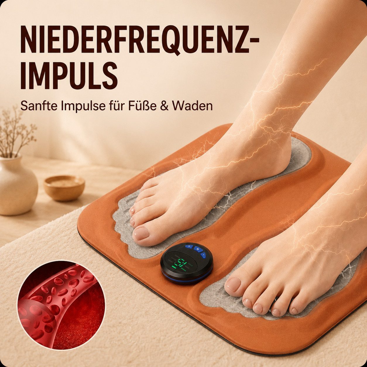 Toomoke Fußmassagegerät EMS Fußmassagematte, elektrische Fußmassage, Fußstimulator, Massagegerät für Füße, Impulsmassage, faltbare Massagematte, LCD-Display, fa – Bild 4 von 5