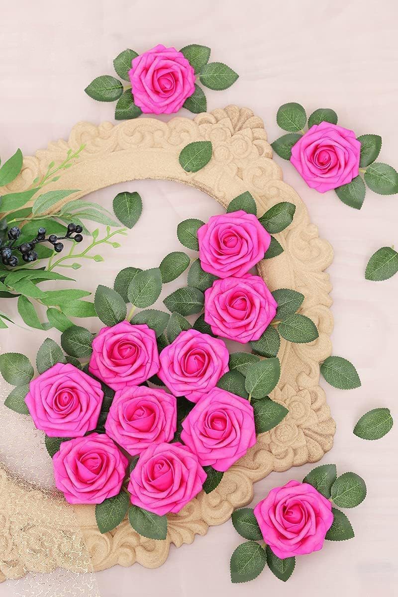 Kunstblume Künstliche Blumen Rosen, 25 Stück günstig online kaufen