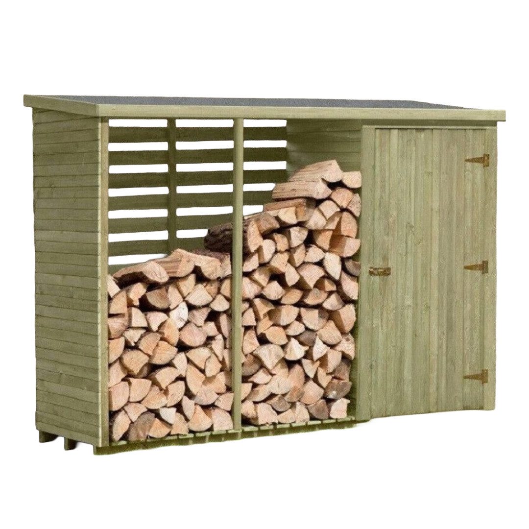 Gartenpirat Kaminholzregal 280x100x200 cm Kaminholzregal mit Rückwand für 2,8 m³ Brennholz