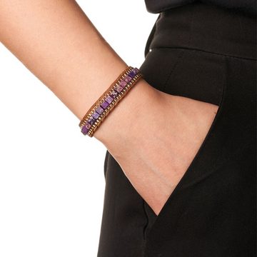 BENAVA Armband Yoga Armband - Jaspis Edelstein Perlen mit Lotus Anhänger, Handgemacht