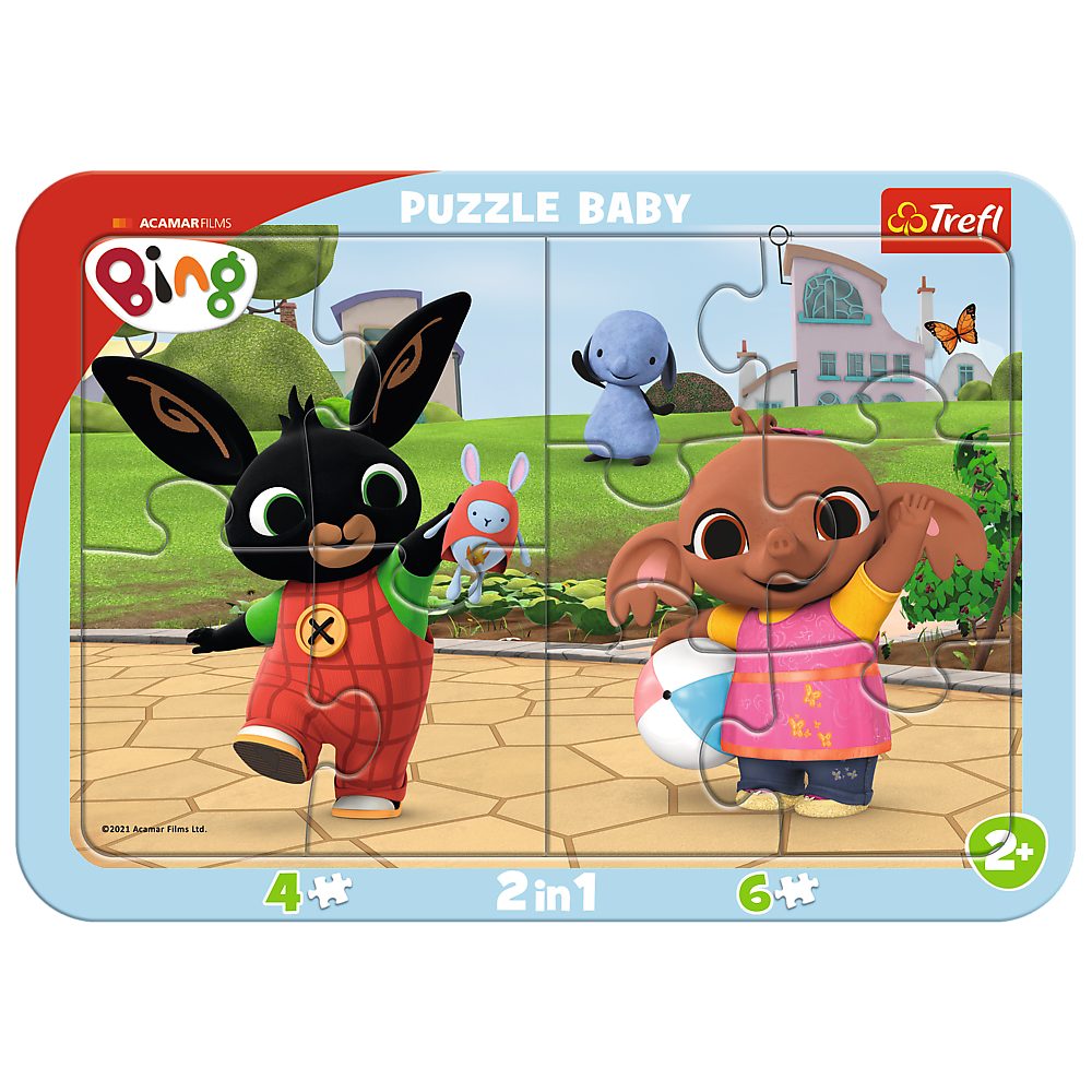 Bing Puzzle Bing Games Puzzle 4+6 Teile Farbenfrohes Vergnügen für kleine Fans, Puzzleteile von Bing