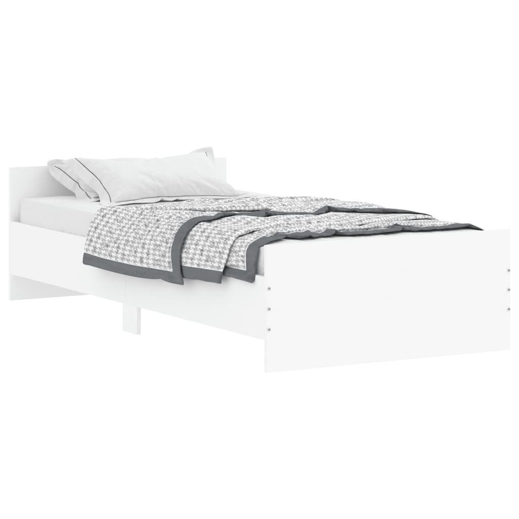 vidaXL Bettgestell, Bettrahmen Weiß 90x190 cm Holzwerkstoff