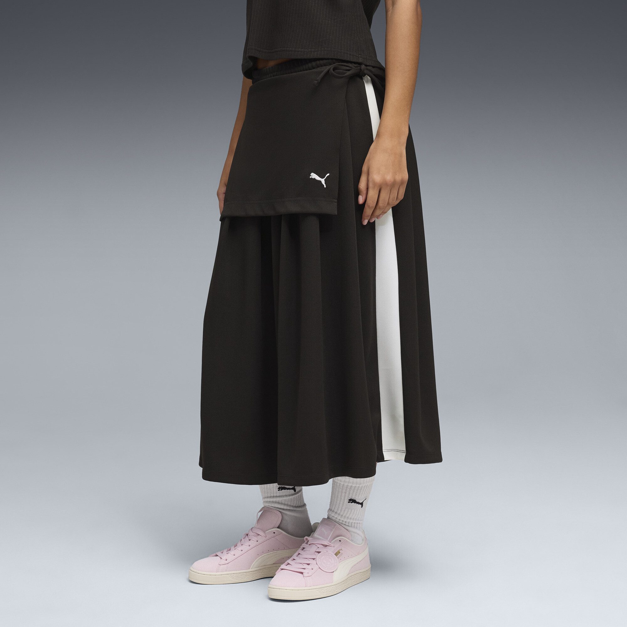 PUMA Jerseyrock T7 Midi Faltenrock Damen