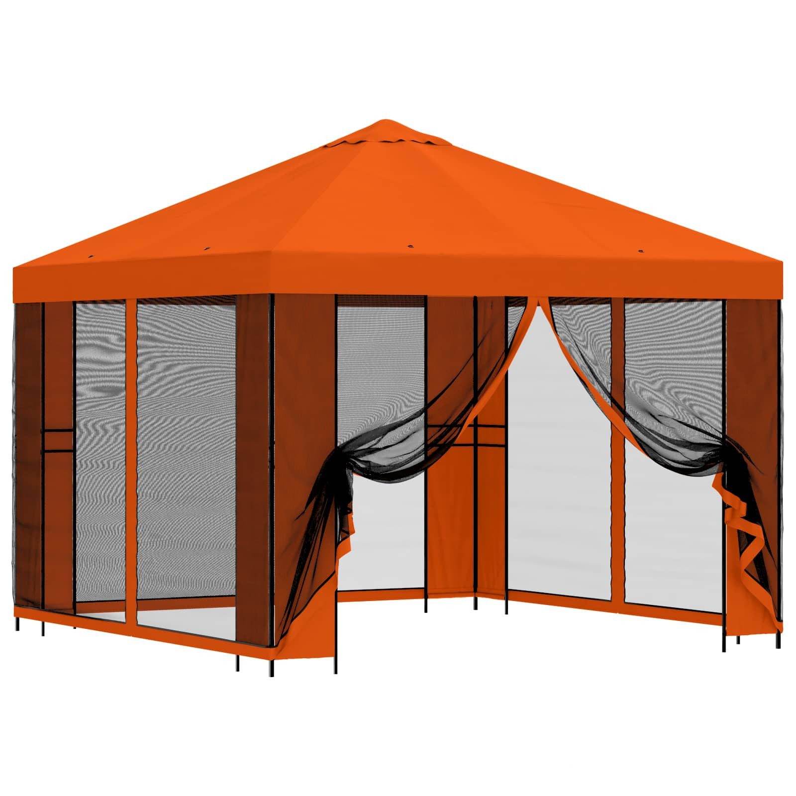 vidaXL Partyzelt Garten Pavillon mit Seitenwänden 3 x 3 m Orange