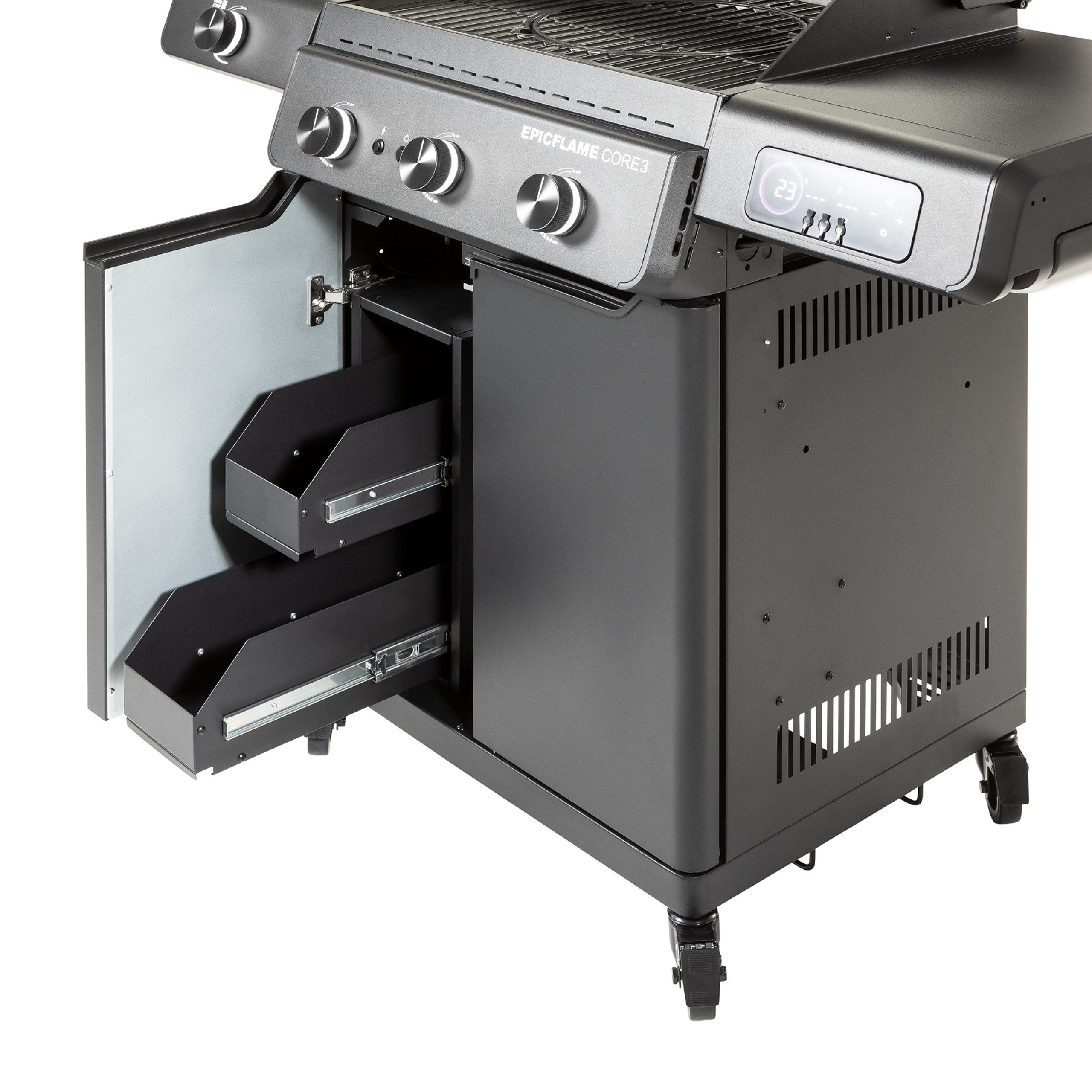 RÖSLE Gasgrill Rösle Gasgrill EPICFLAME Core 3 Schwarz mit PRIMEZONE 251164