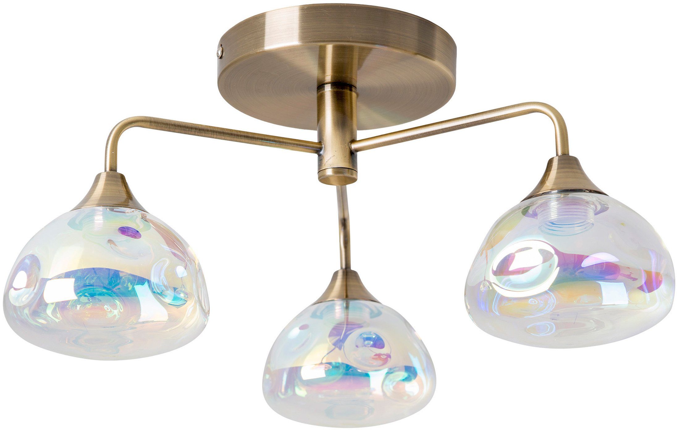 näve LED Deckenleuchte Varna, LED fest integriert, Warmweiß, 3 flg. irisier günstig online kaufen