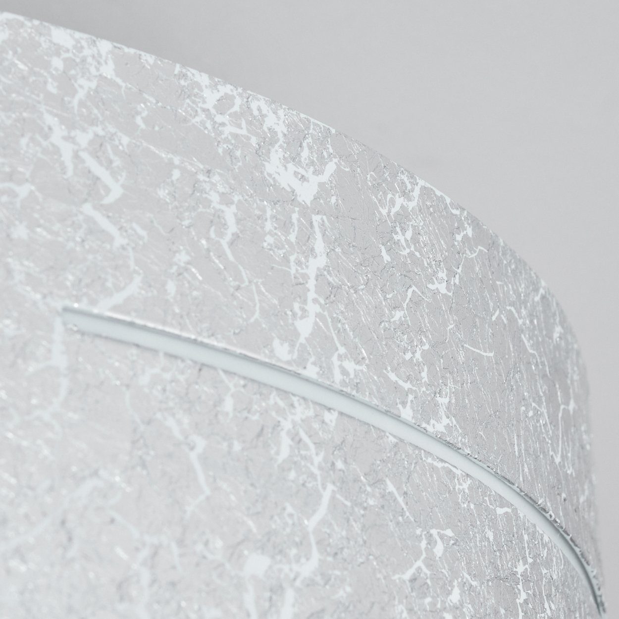 in runde Metall/Glas hofstein »Spano« aus Deckenleuchte Deckenlampe Silber/Weiß, ohne Leuchtmittel, 3xE27