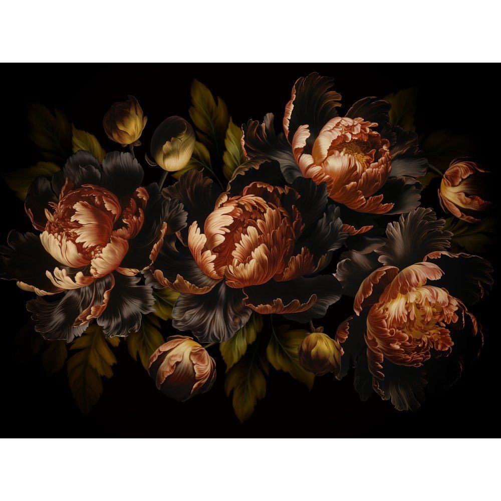 raxxa Platzset "Düstere barocke Eleganz: Blumige Arrangements im Vintage-Stil", (Set, 4-St., Platzdecken)