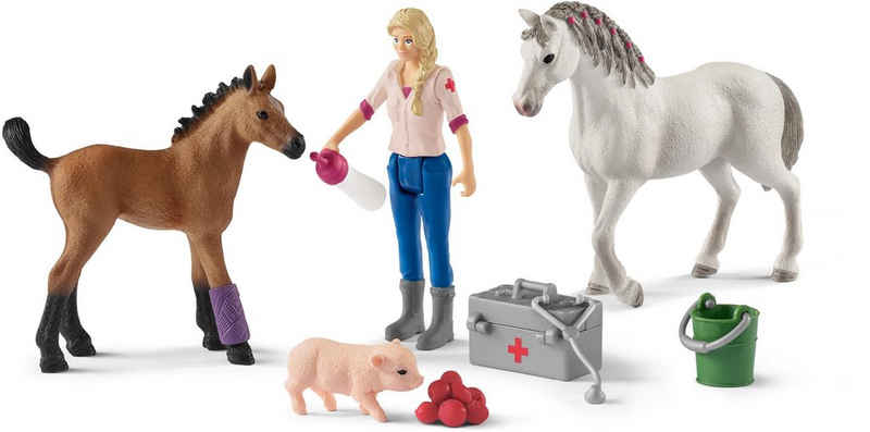 Schleich® Spielfigur HORSE CLUB, Spielset, Arztbesuch bei Stute und Fohlen (42486), Made in Europe