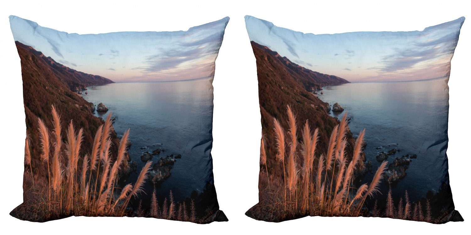 Kissenbezüge Modern Accent Doppelseitiger Digitaldruck, Abakuhaus (2 Stück), Big Sur Pampas-Gras auf dem Ocean Coast