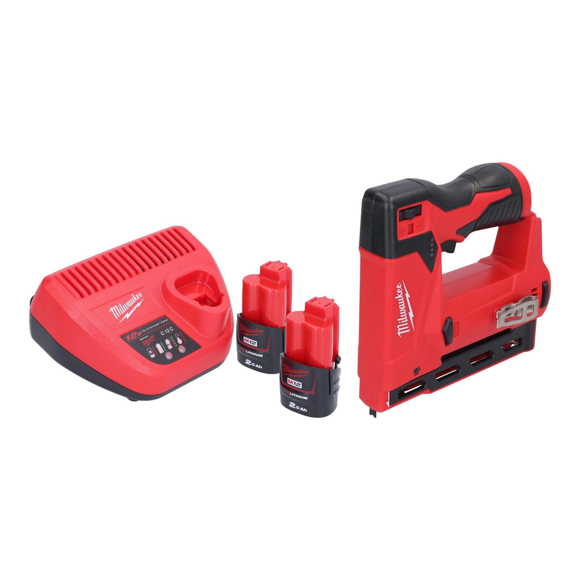Milwaukee Nagler M12 BST-202 12 V 6 - 14 mm + 2x Akku 2,0 Ah + Ladegerät