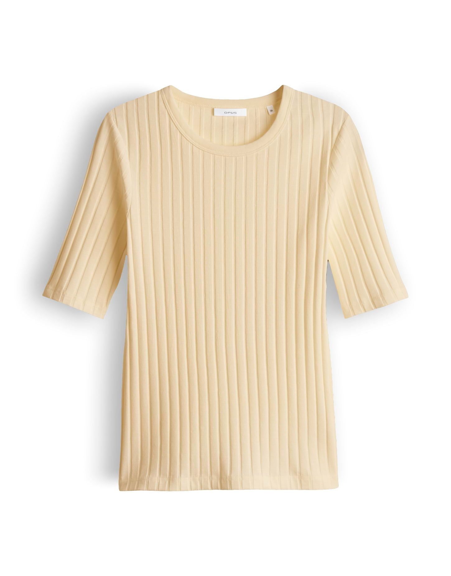 Kurzarmshirt Basic Rippshirt aus Baumwoll Mix