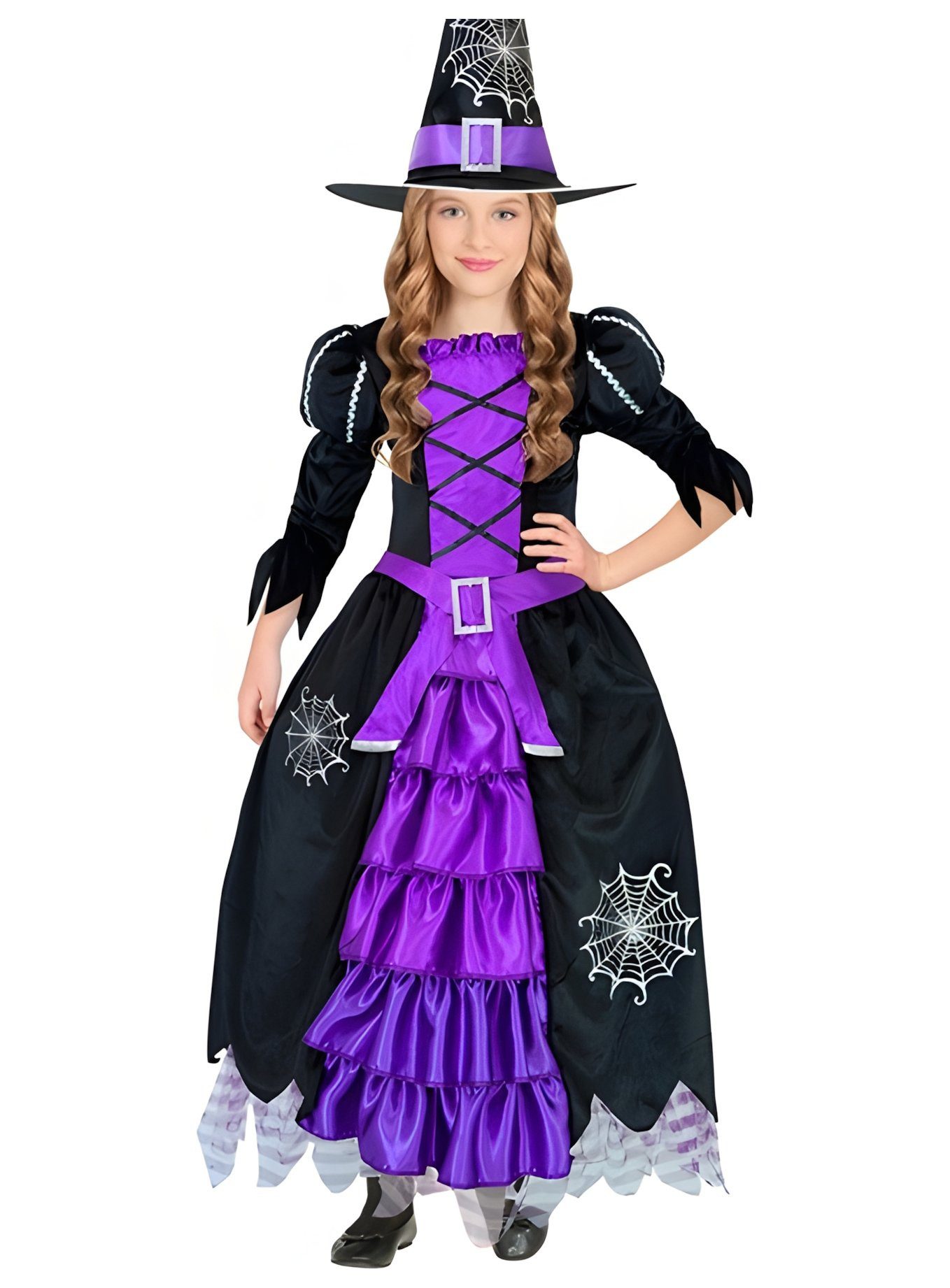 Metamorph Hexen-Kostüm Hexe Lilie Kostüm für Kinder, Zauberhaftes Hexenkleid für Mädchen zum Verkleiden