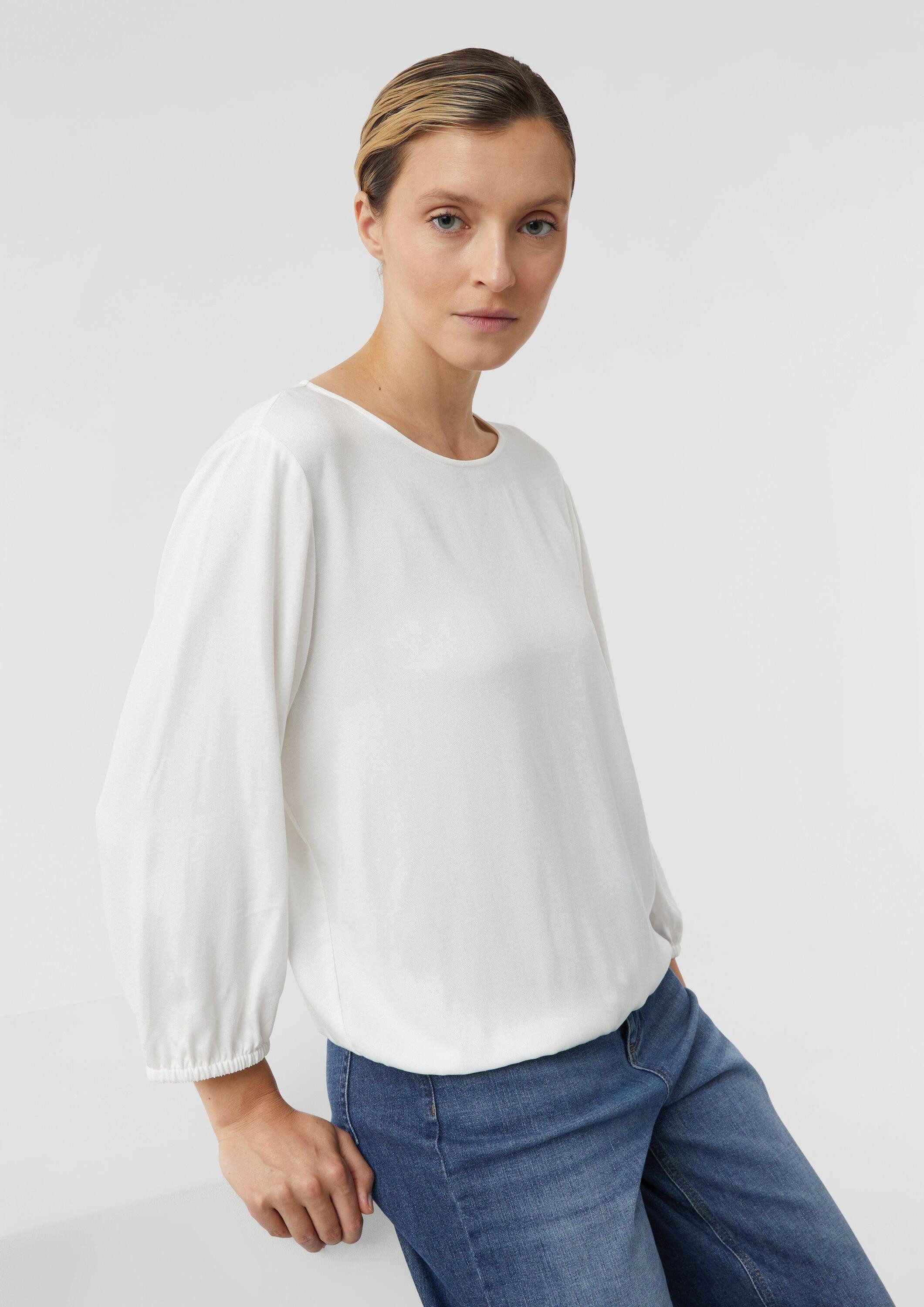 comma Kurzarmbluse Bluse Viskosebluse mit Tunnelzug günstig online kaufen