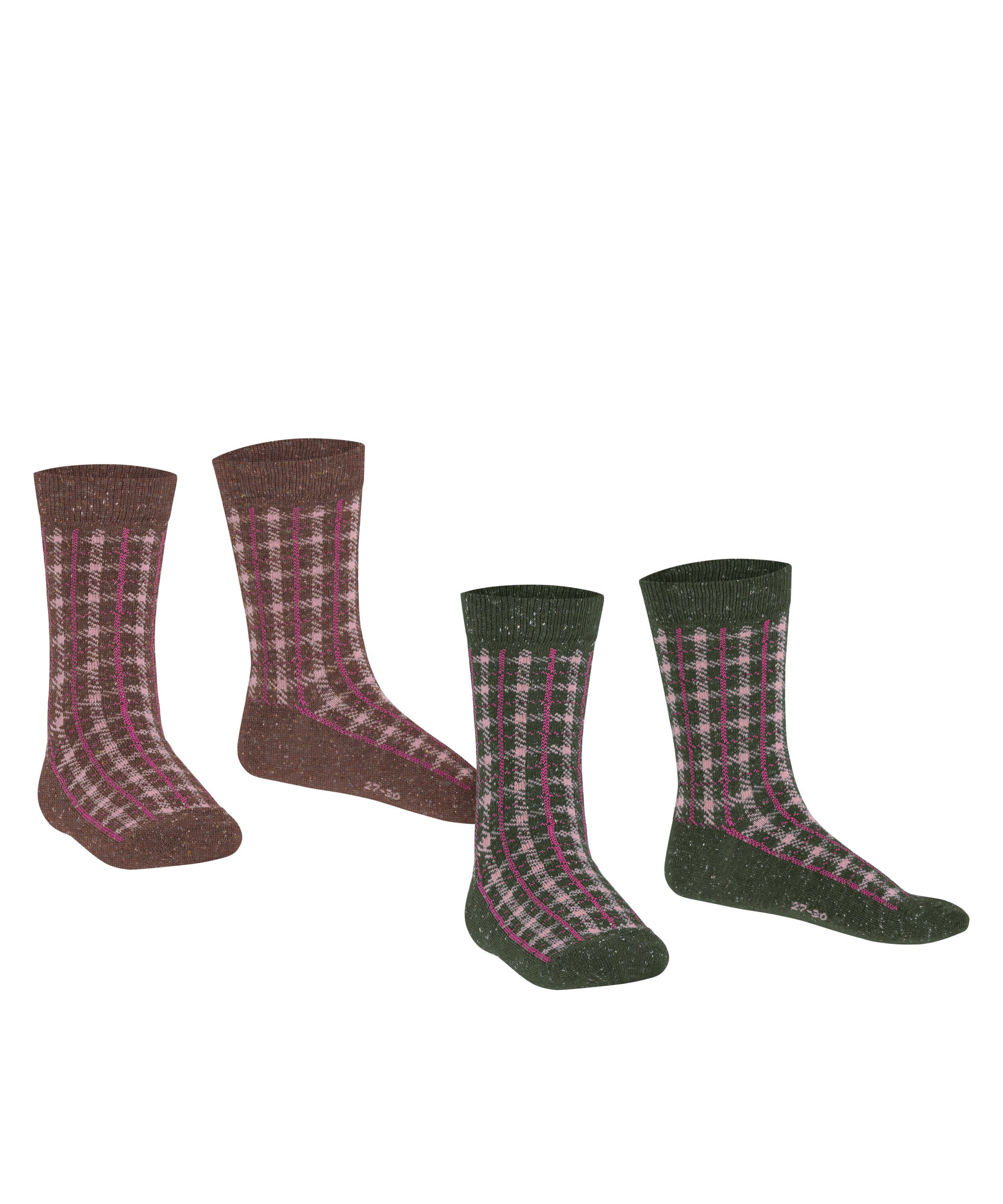 Esprit Socken Check 2-Pack Socken mit Seidenanteil (2-Paar) mit Seidenanteil
