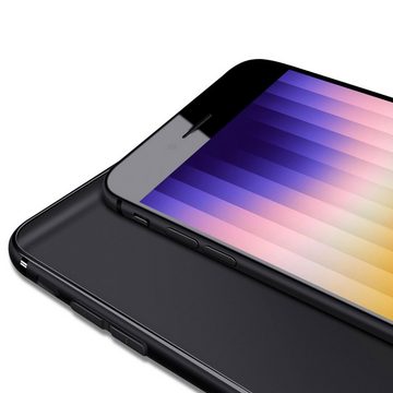 FITSU Handyhülle Ultra Slim Case für iPhone SE (2022) Schwarz, Ultradünne Handyschale Slim Case Cover Schutzhülle mit Kameraschutz