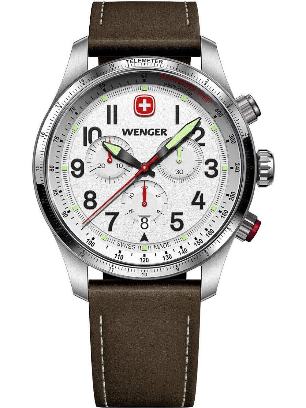 Quarzuhr Wenger 01.0543.109 Herrenuhr Terragraph Chrono 43mm 10ATM Wenger 01.0543.109 Herrenuhr Terragraph Chrono 43mm 10ATM