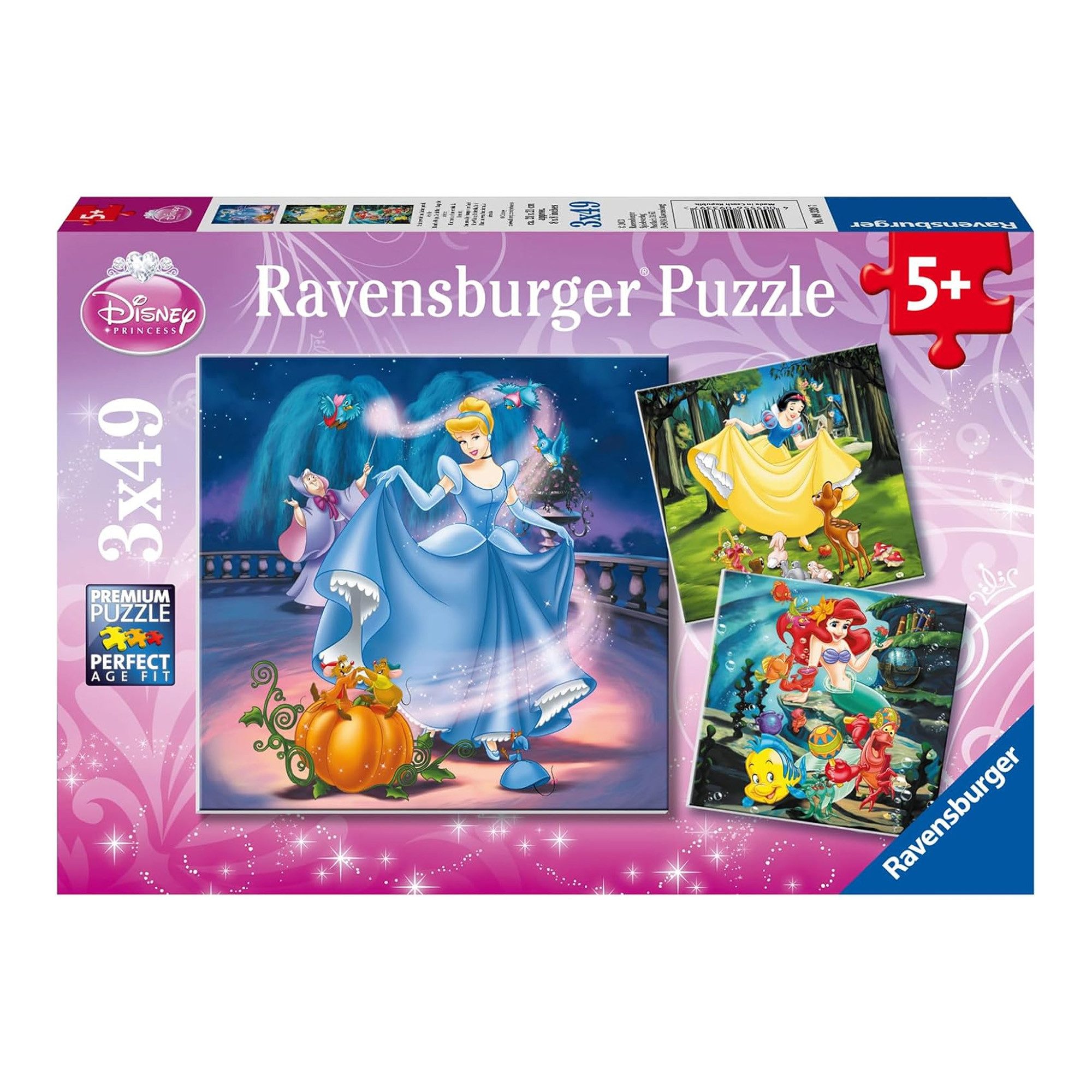 Ravensburger Puzzle Prinzessinnen Kinderpuzzle (3x49 Teile) - Disney, 147 Puzzleteile