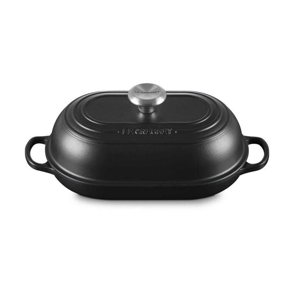 LE CREUSET Bräter Brot-Bräter 29 cm Signature Schwarz Matt, Emailliertes Gusseisen, Brot-Bräter, 1,4 l, Emailliertes Gusseisen, schwarz