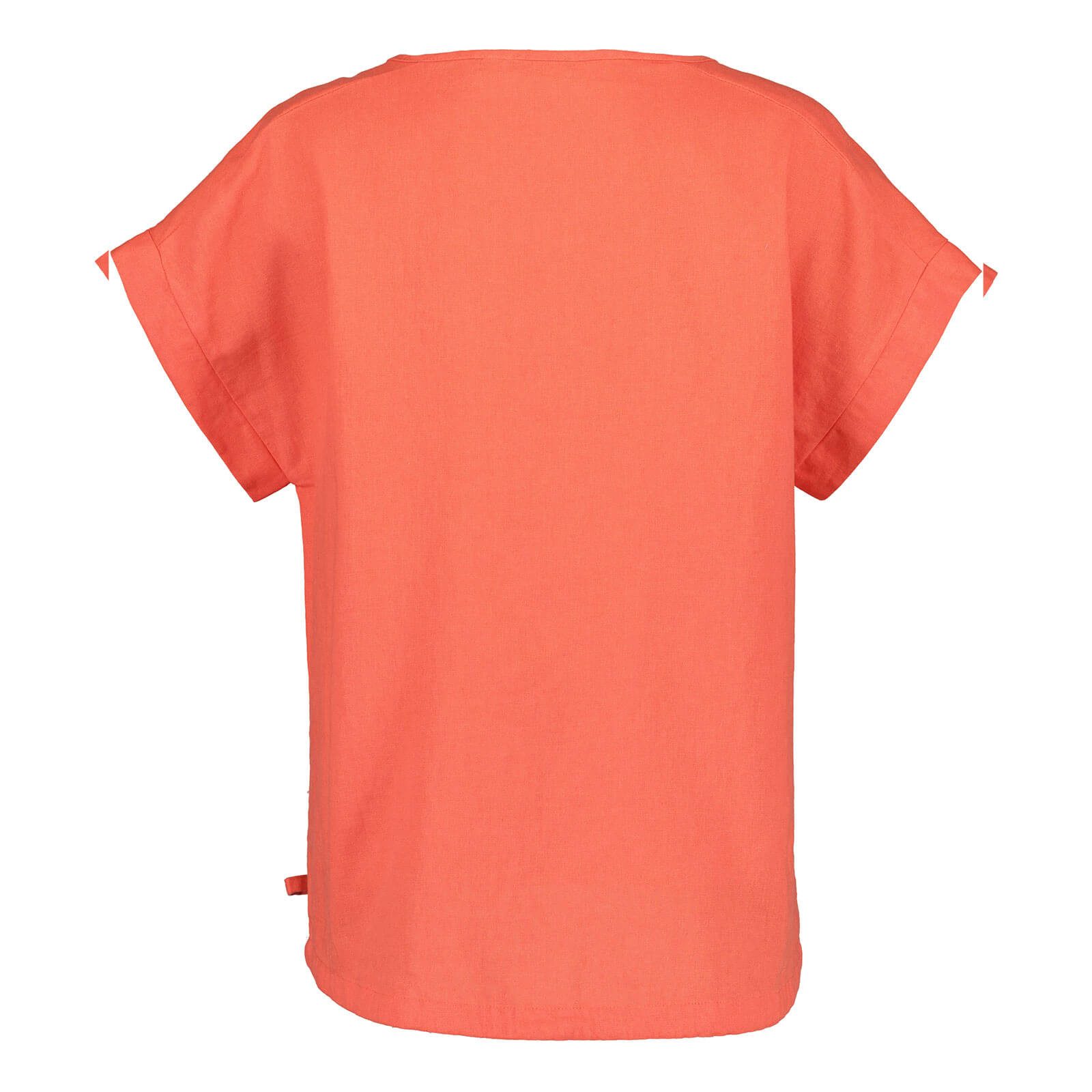 Blue Seven Blusenshirt 180310 Damen Bluse mit überschnittenen Schultern - Kurzarm Sommerbluse Klassischer Rundhalsausschnitt, Tunnelzug am Saum, Lockere Passform