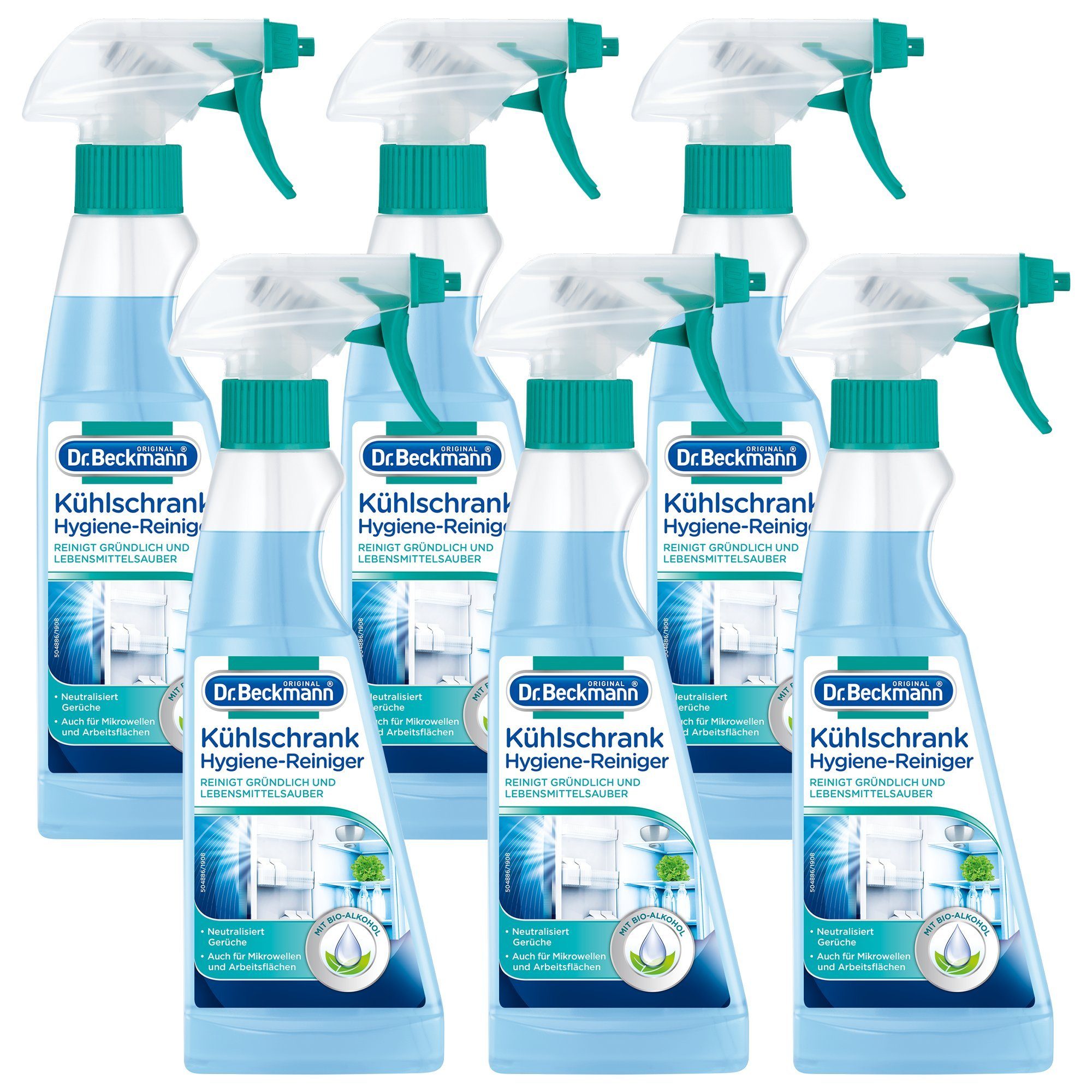 Dr. Beckmann Kühlschrank Hygiene-Reiniger, neutralisiert Gerüche, 6x 250 ml Küchenreiniger (6-St)