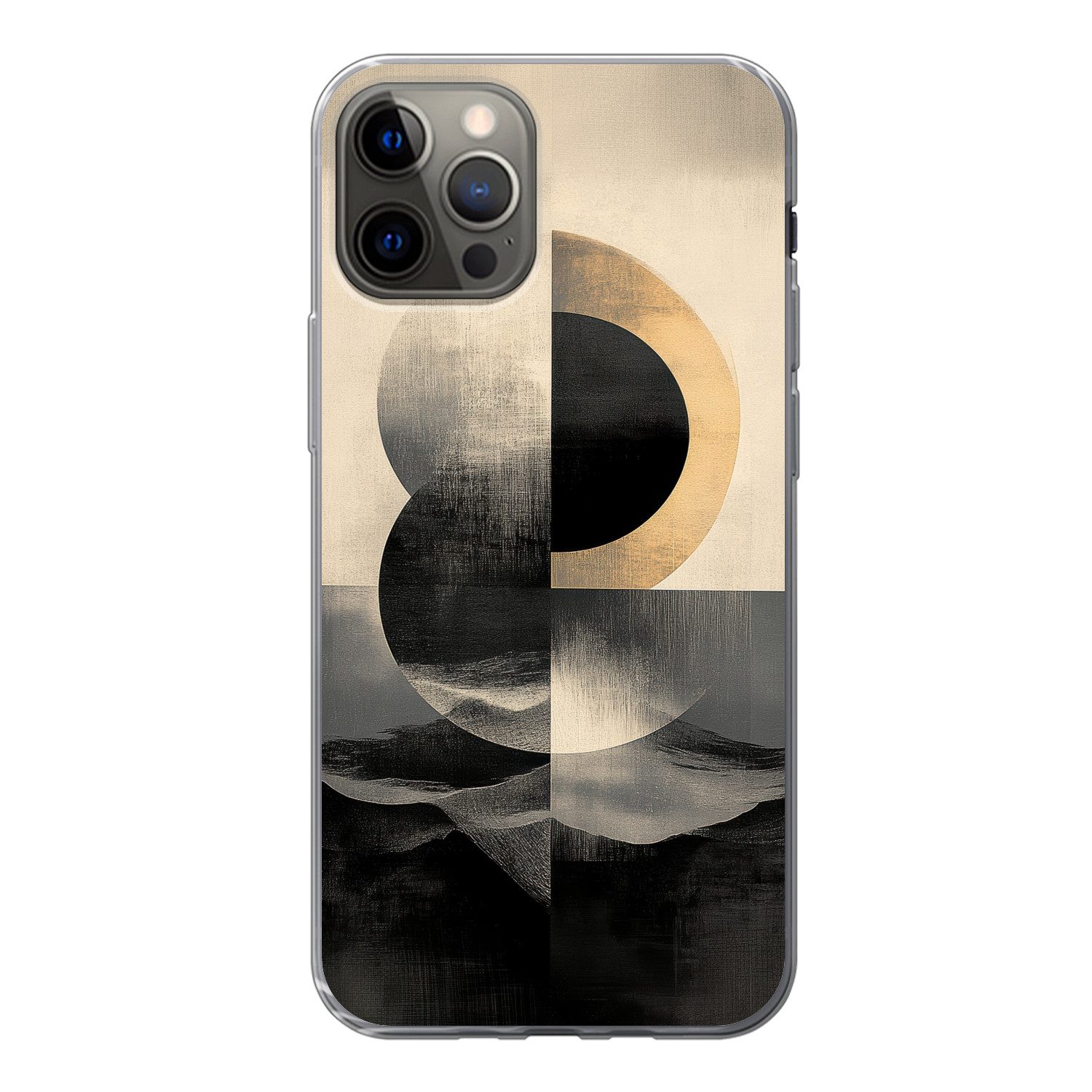 MuchoWow Handyhülle für Apple iPhone 12 Pro Kreise - Schatten - Abstrakt, Smartphone-Bumper, Print, Handy Schutzhülle Dünn