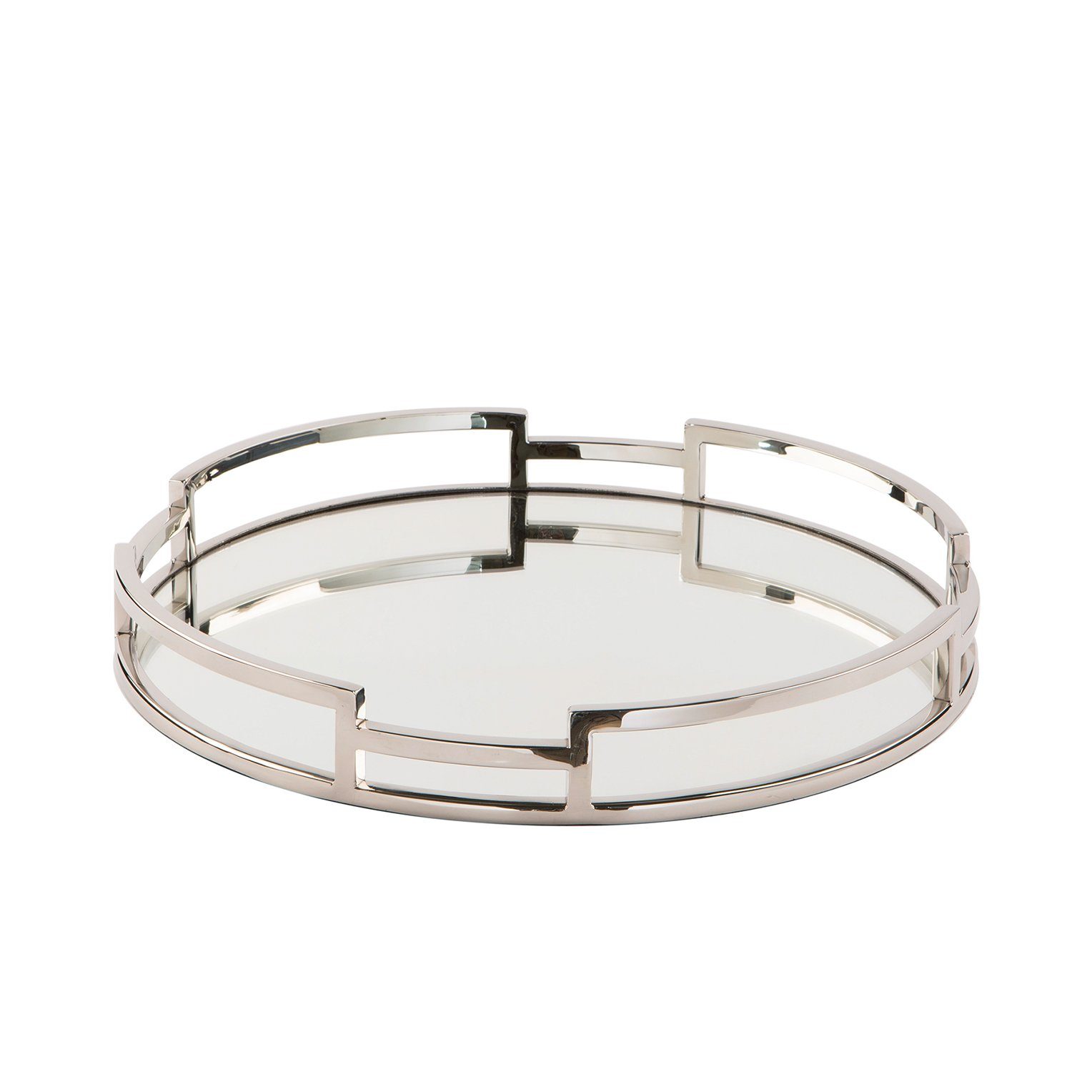 Dekotablett HOMMAGE Tablett - silber - Edelstahl - H. 5cm x B. 40cm x D. 40cm
