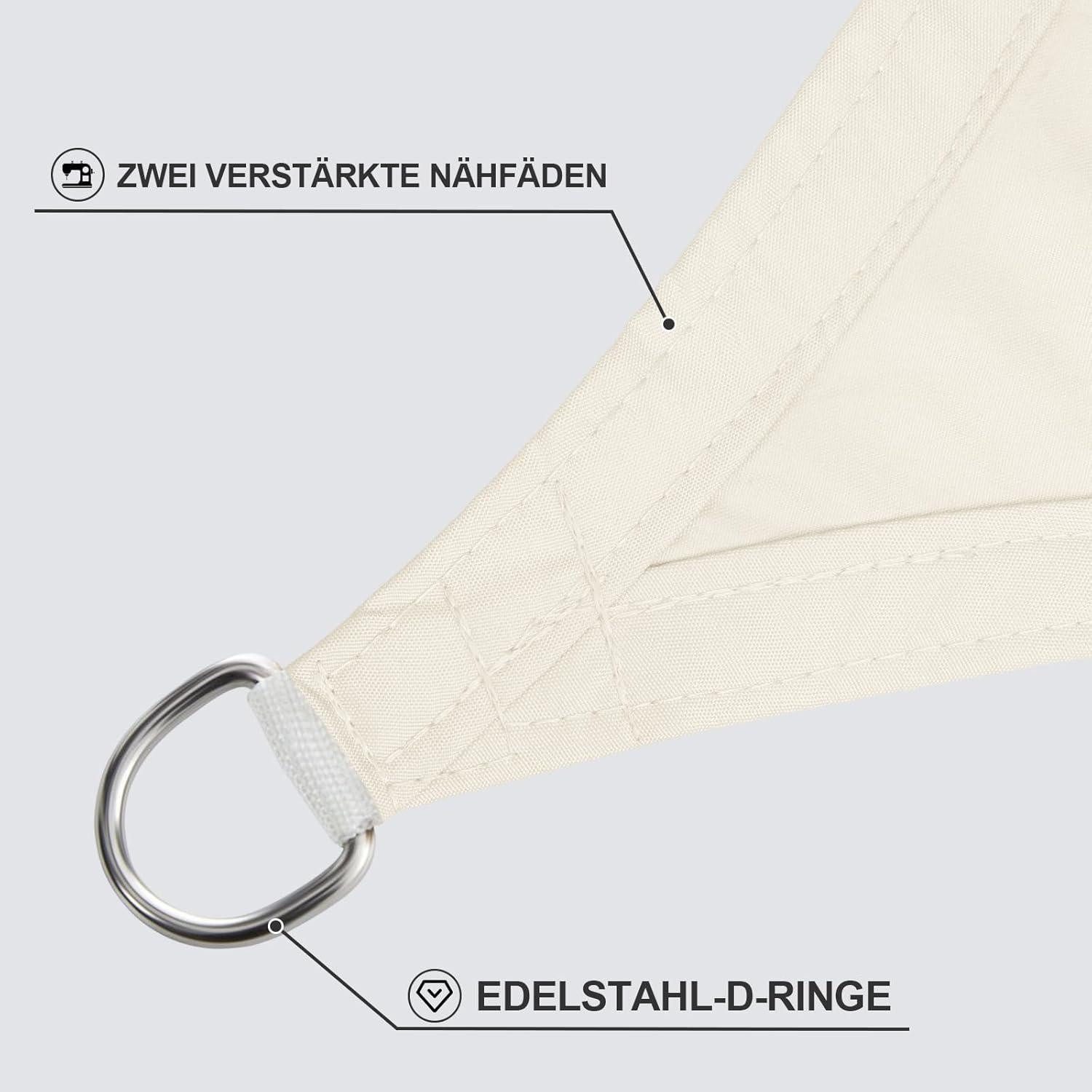 LuxusKollektion Sonnensegel Sonnensegel 5x5m Quadrat Wasserdicht 95UVSchutz 5x5 Helles Khaki