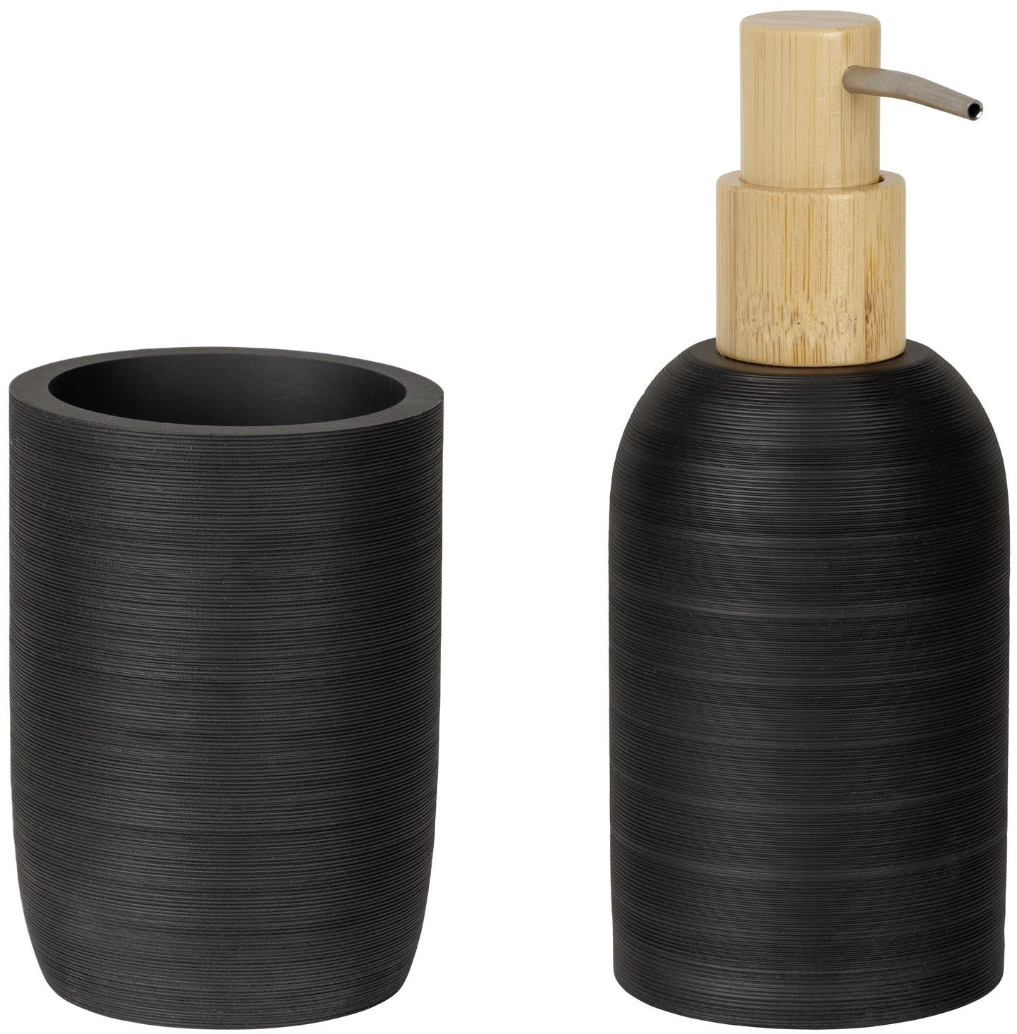 WENKO Badaccessoire-Set Altavalle, Set, 2 tlg., bestehend aus Seifenspender und Zahnputzbecher, Polyresin