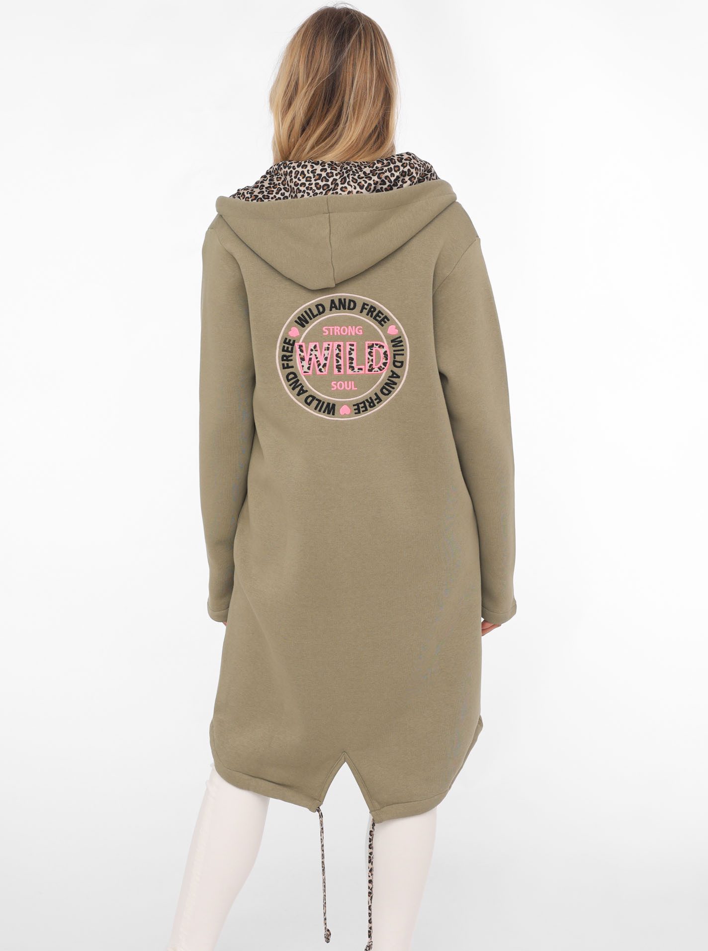 Zwillingsherz Jerseymantel "Wild and Free" mit auffäligem Front und Back Mo günstig online kaufen