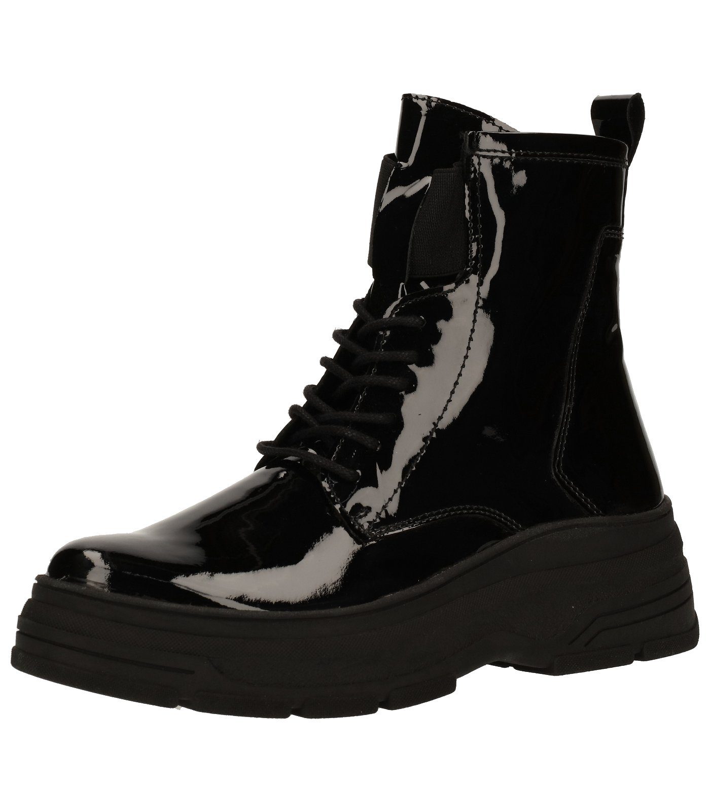 MARCO TOZZI Damen Stiefeletten – Plateau, Leder, Mit Schnürung & Feel Me-Sohle
