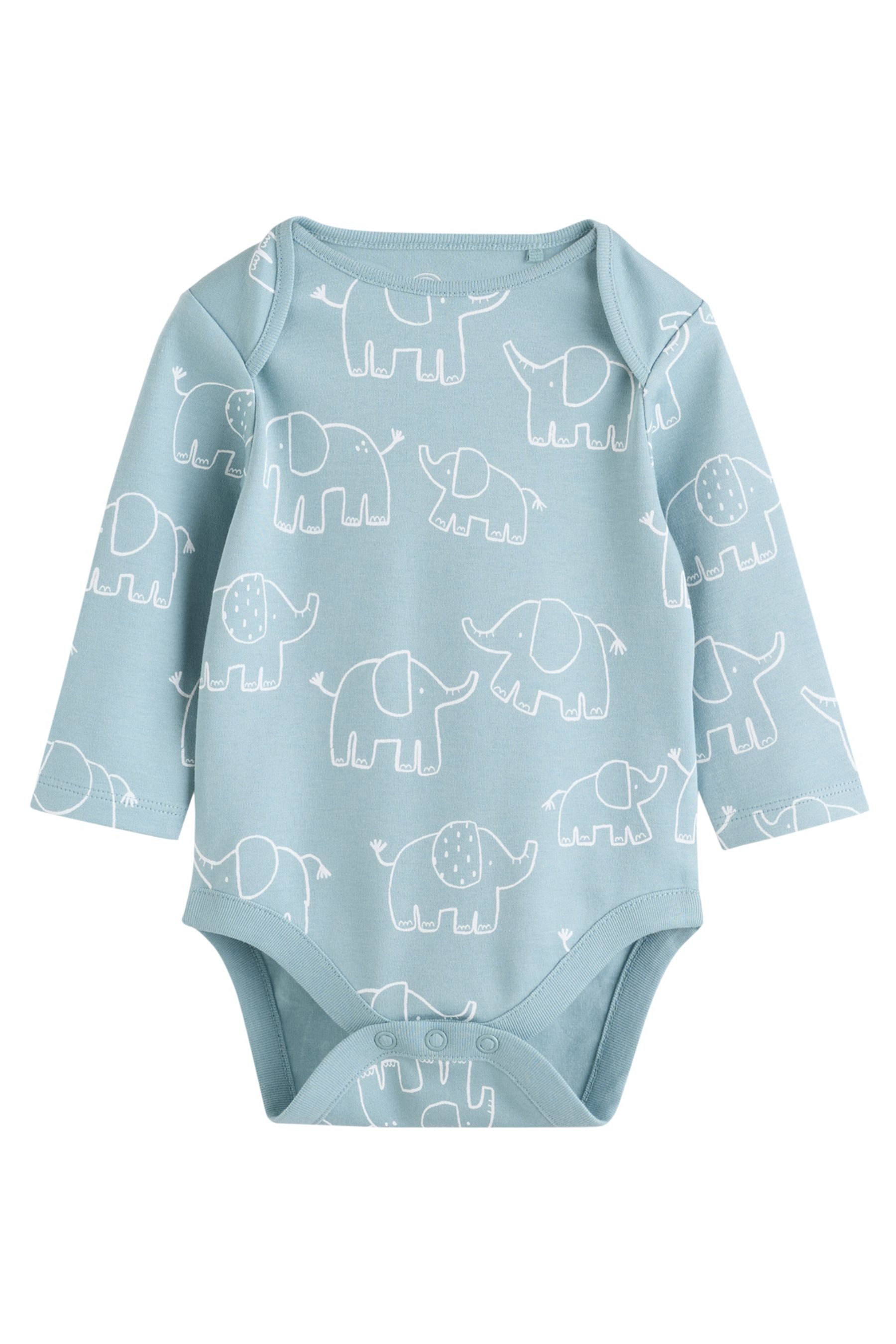 Next Langarmbody 5er-Pack Baby Elefant Langarm-Bodysuits (5-tlg)