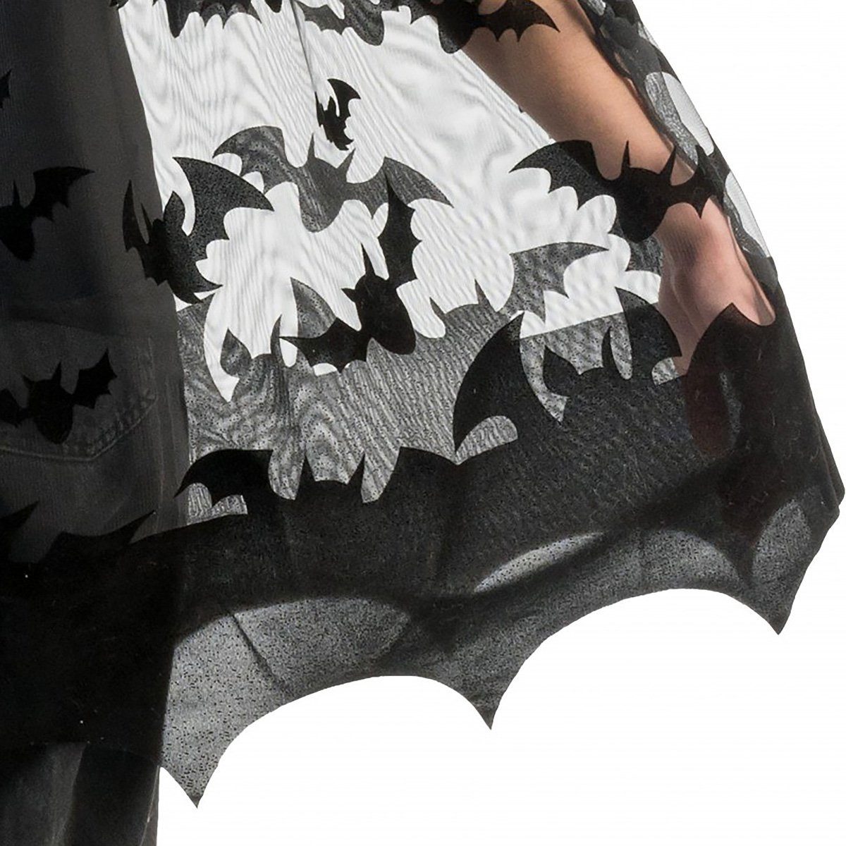 CHAKS Umhang Batcape Vampirumhang, Leichtes Kapuzencape mit stilisierten Fledermäusen